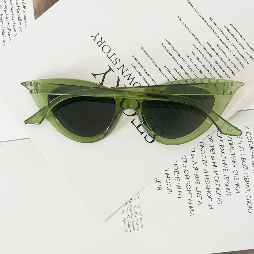 Gafas de sol OZPYKAE ojo de gato verde oliva para mujeres