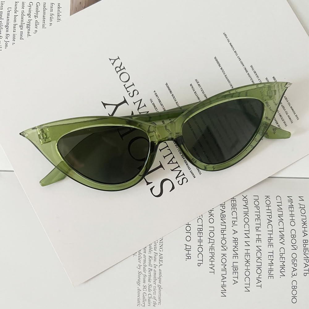 Gafas de sol OZPYKAE ojo de gato verde oliva para mujeres