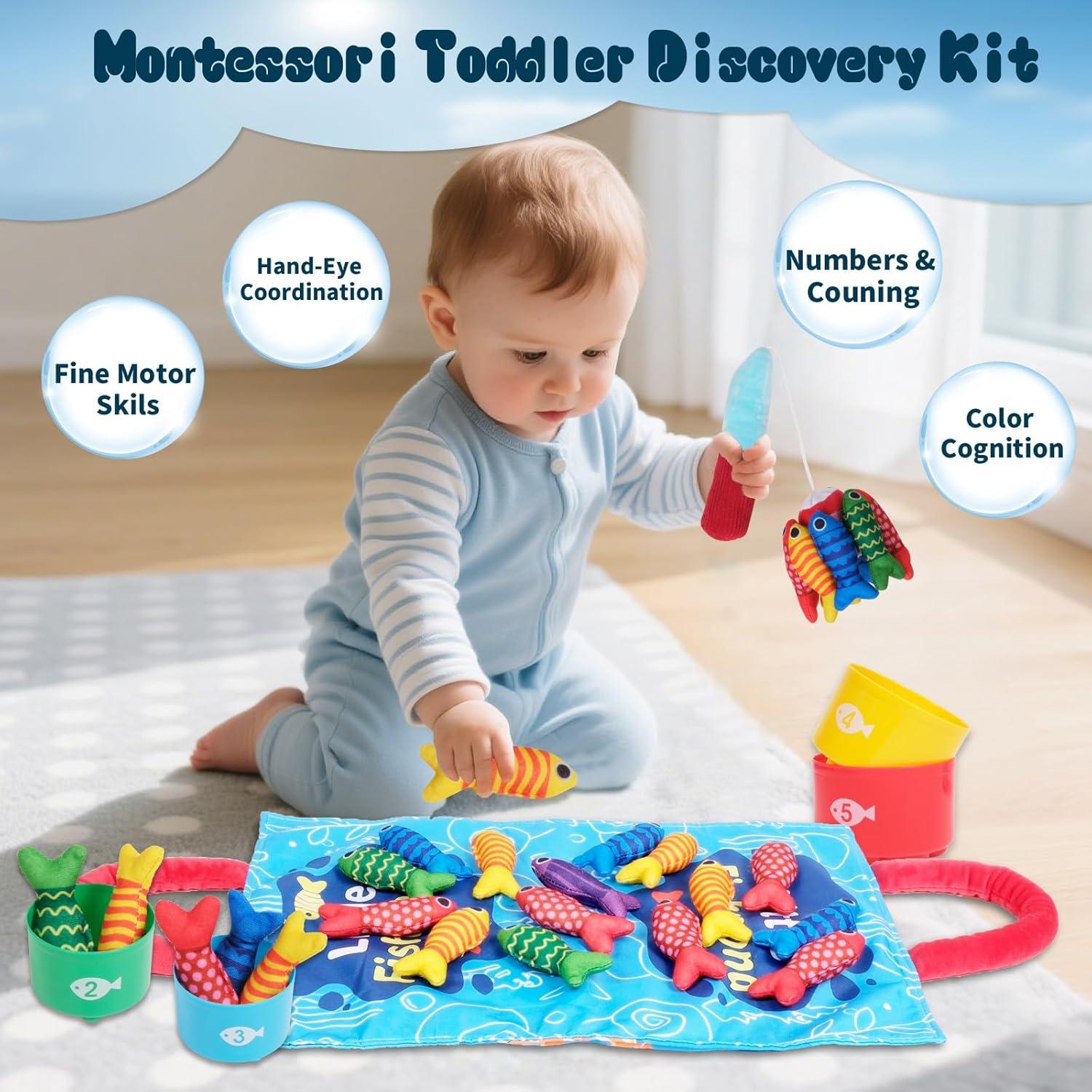 Juego de Pesca Montessori TenFans para Niños 1-3 Años - 22 Piezas