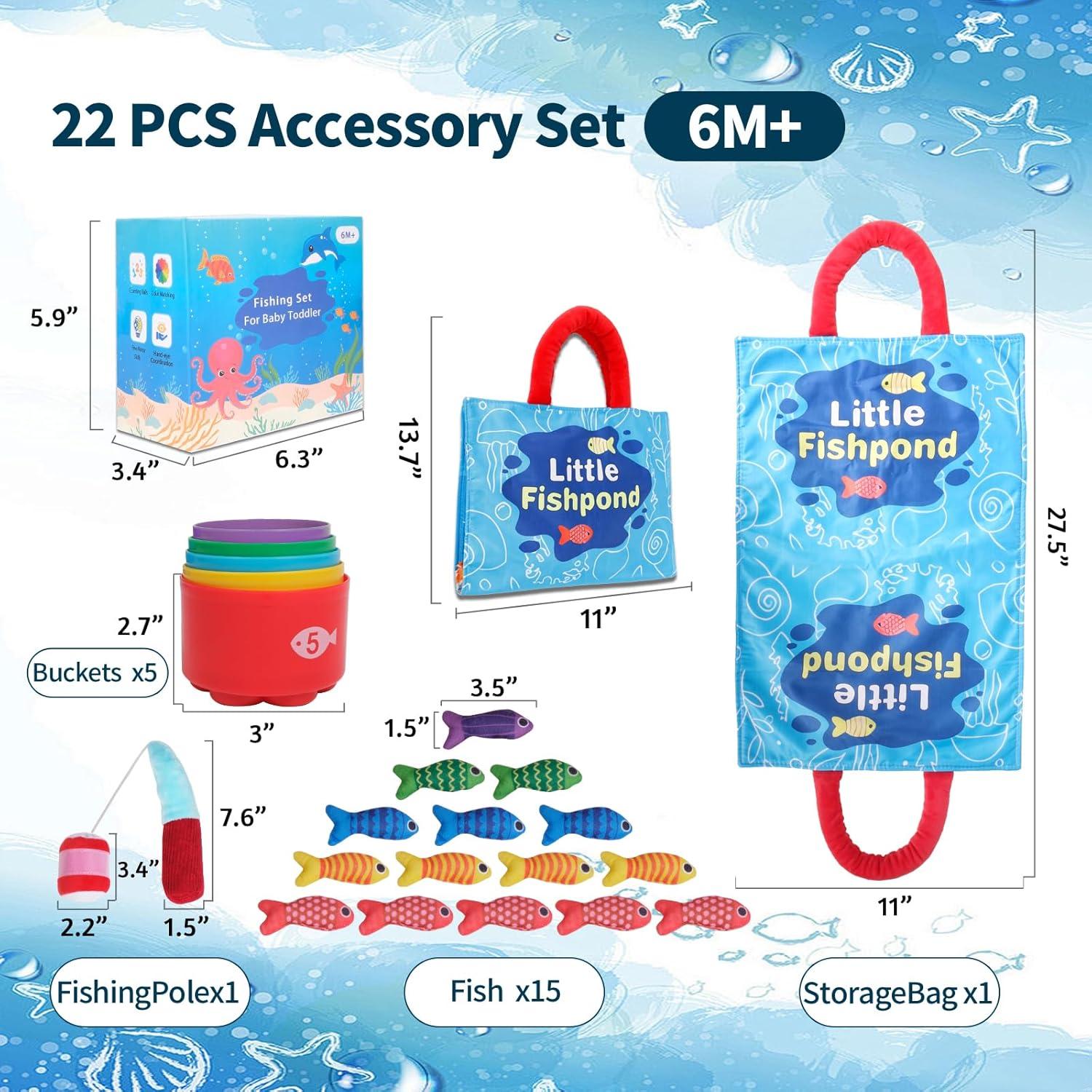 Juego de Pesca Montessori TenFans para Niños 1-3 Años - 22 Piezas