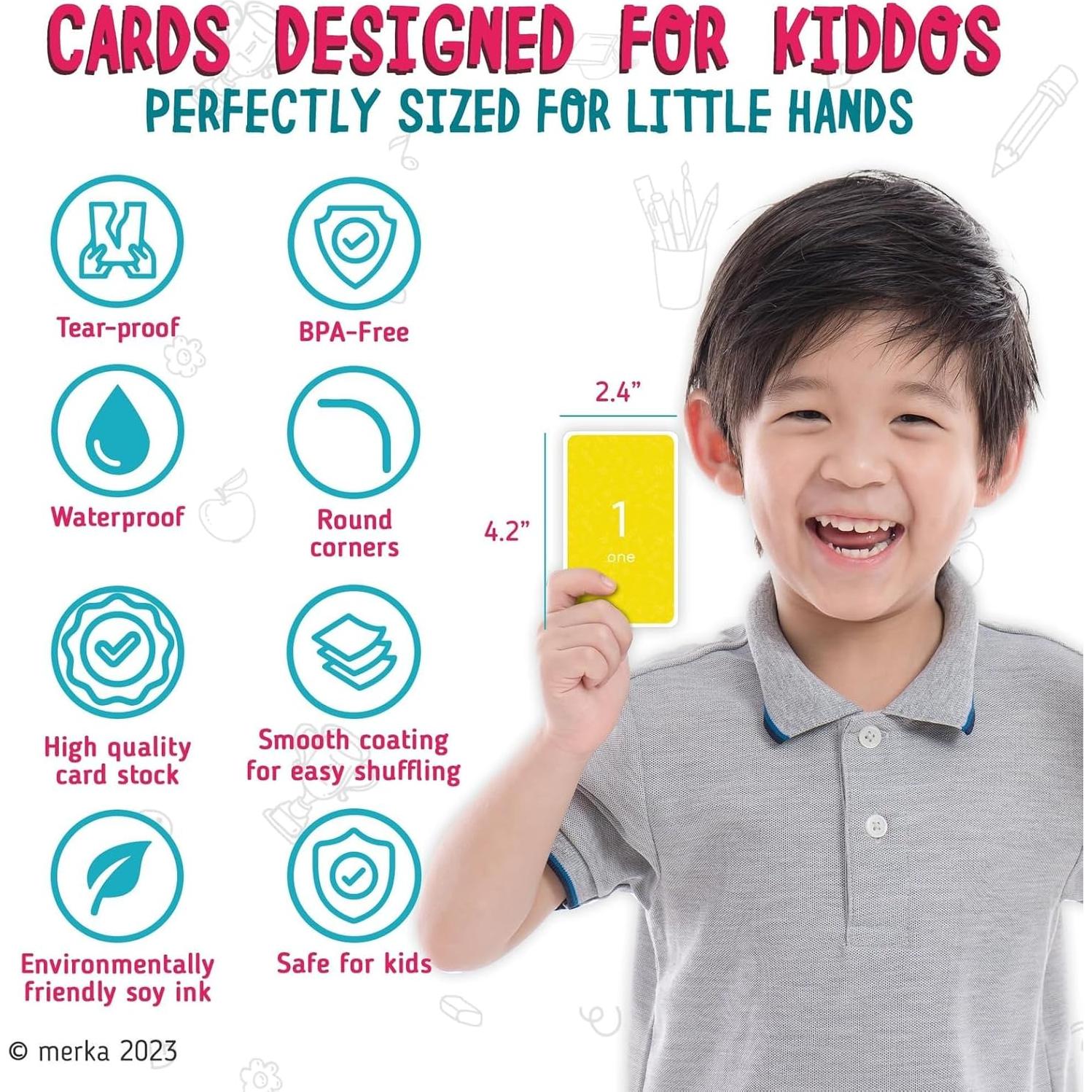 Tarjetas de Números Merka para Niños - Juego 55 Piezas