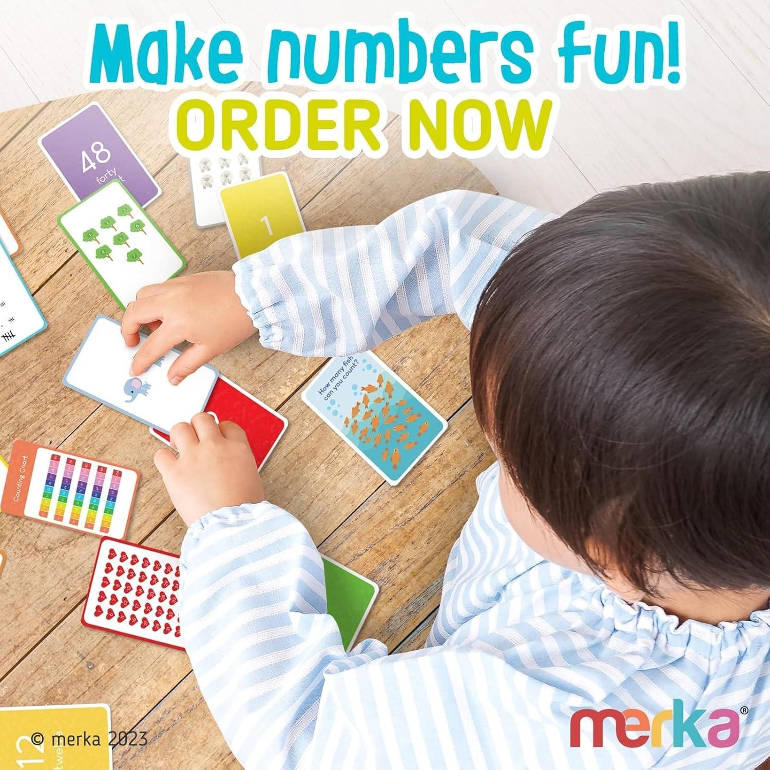 Tarjetas de Números Merka para Niños - Juego 55 Piezas