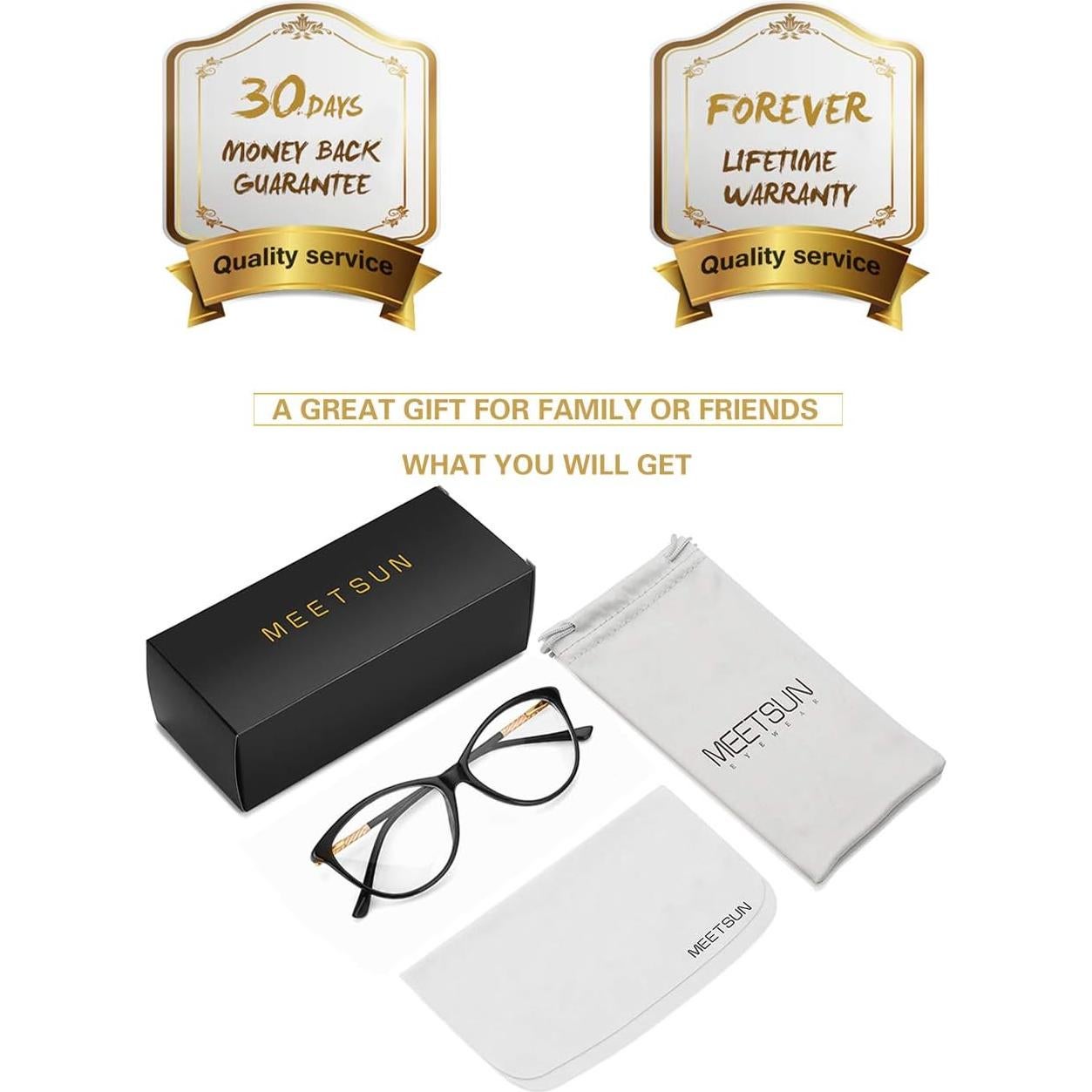 Gafas Bloqueadoras Luz Azul MEETSUN Montura Negra Lente Claro