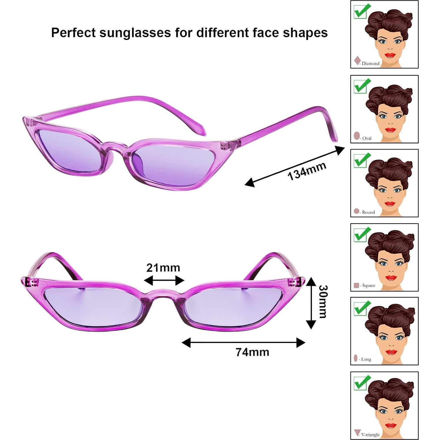 Gafas de sol Zhanmai ojo de gato retro 7 pares para mujer