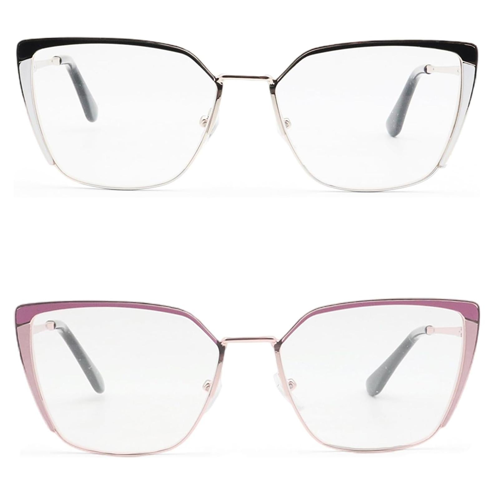 Oversized Metal Frame Reading Glasses for Women,Fashion Cat Eye Ladies Readers