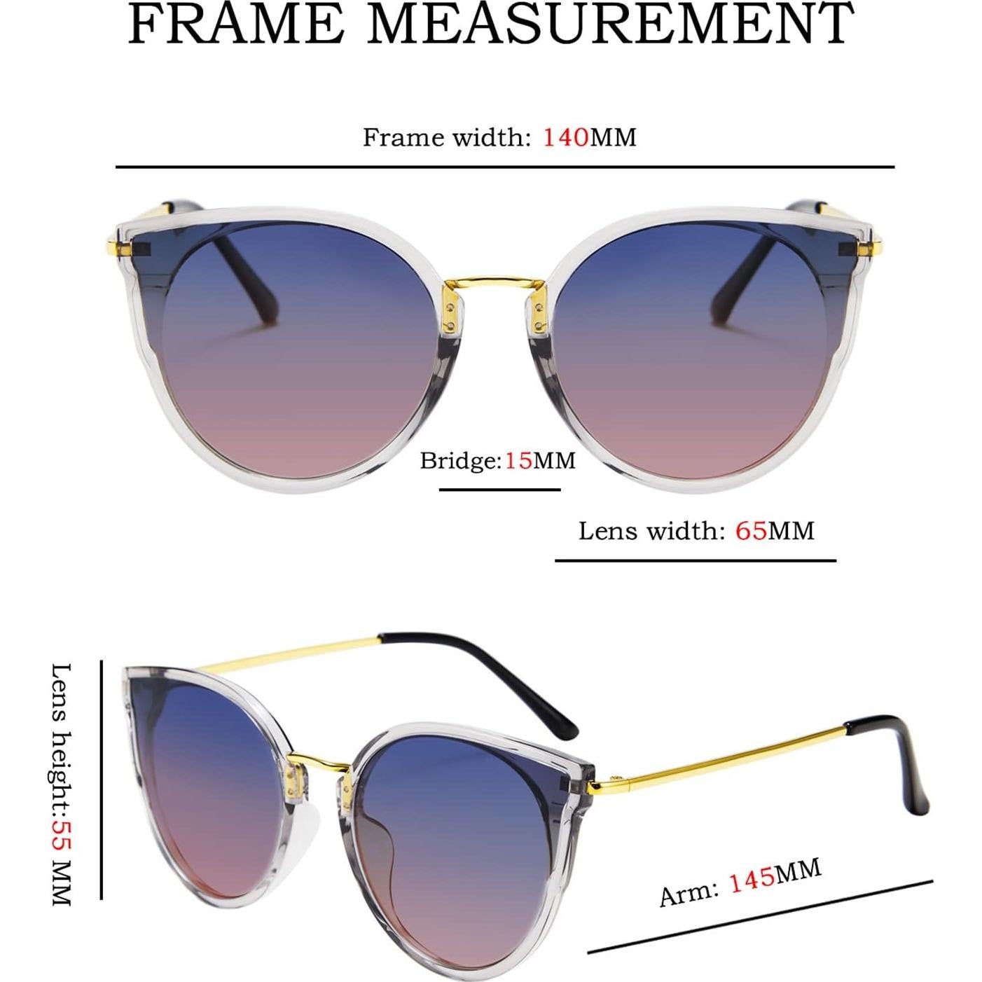 Gafas de Sol FEISEDY Cat Eye Polarizadas 55mm Azul-Rosa