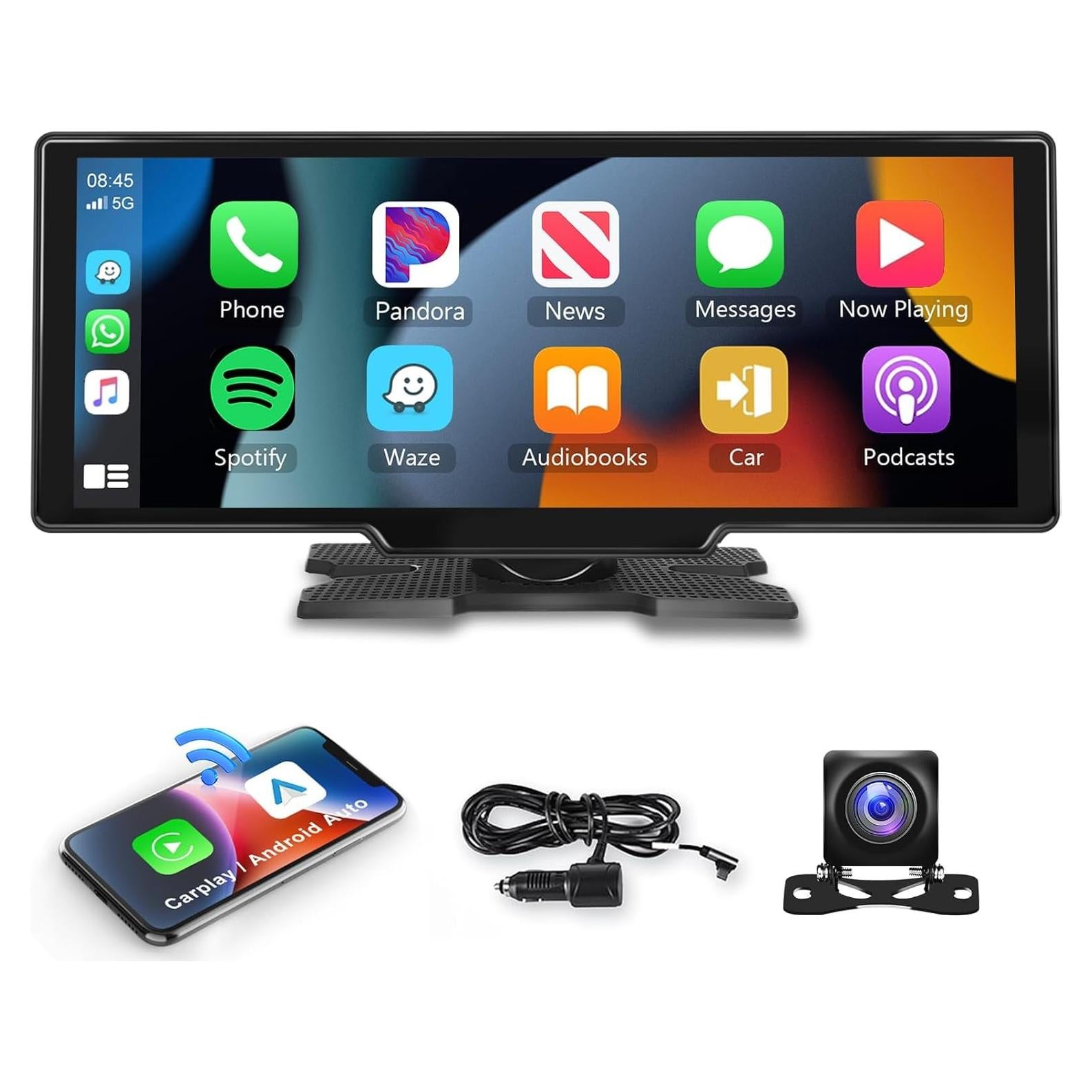 Estéreo de Coche Podofo 10.26" Inalámbrico con Cámara 1080P