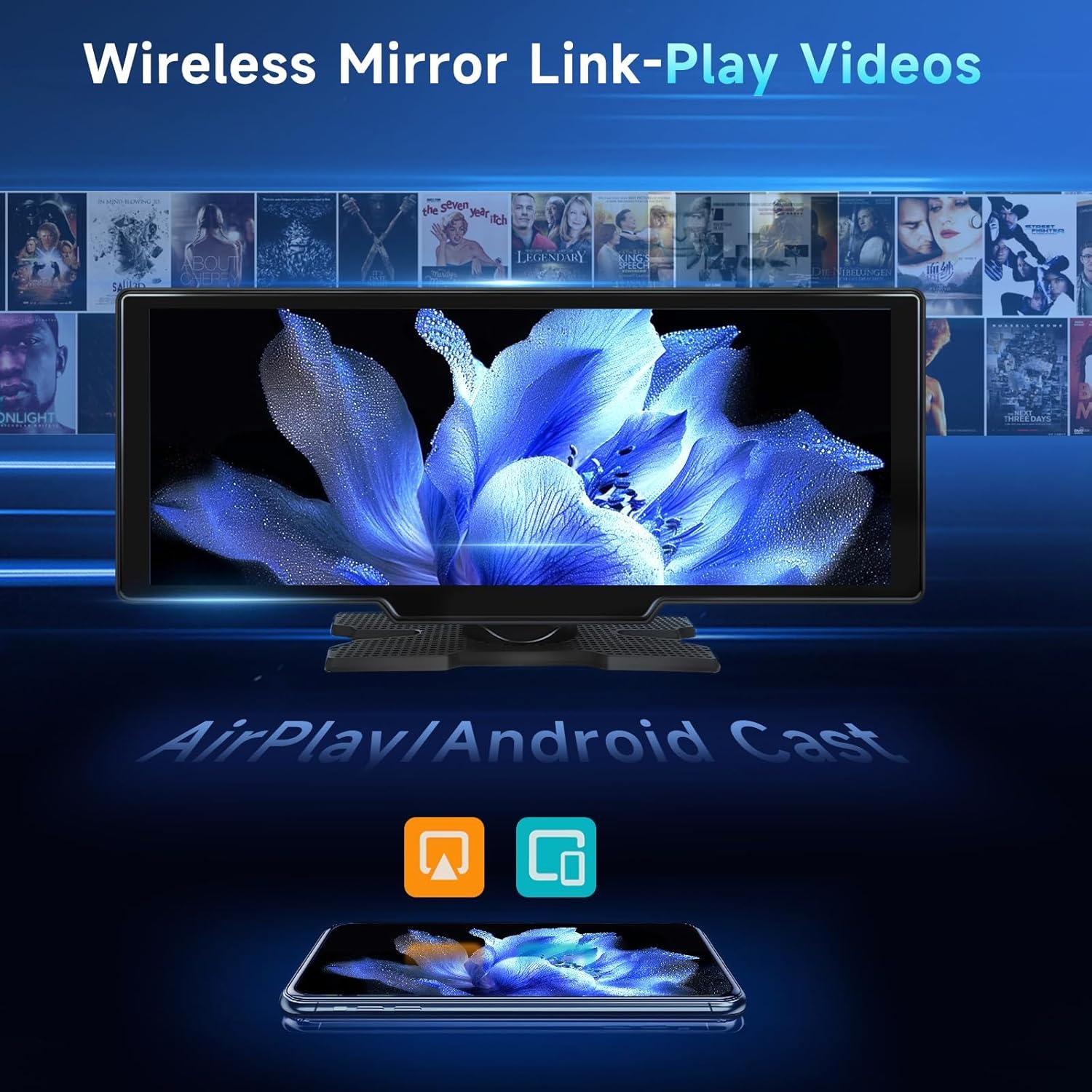 Estéreo de Coche Podofo 10.26" Inalámbrico con Cámara 1080P