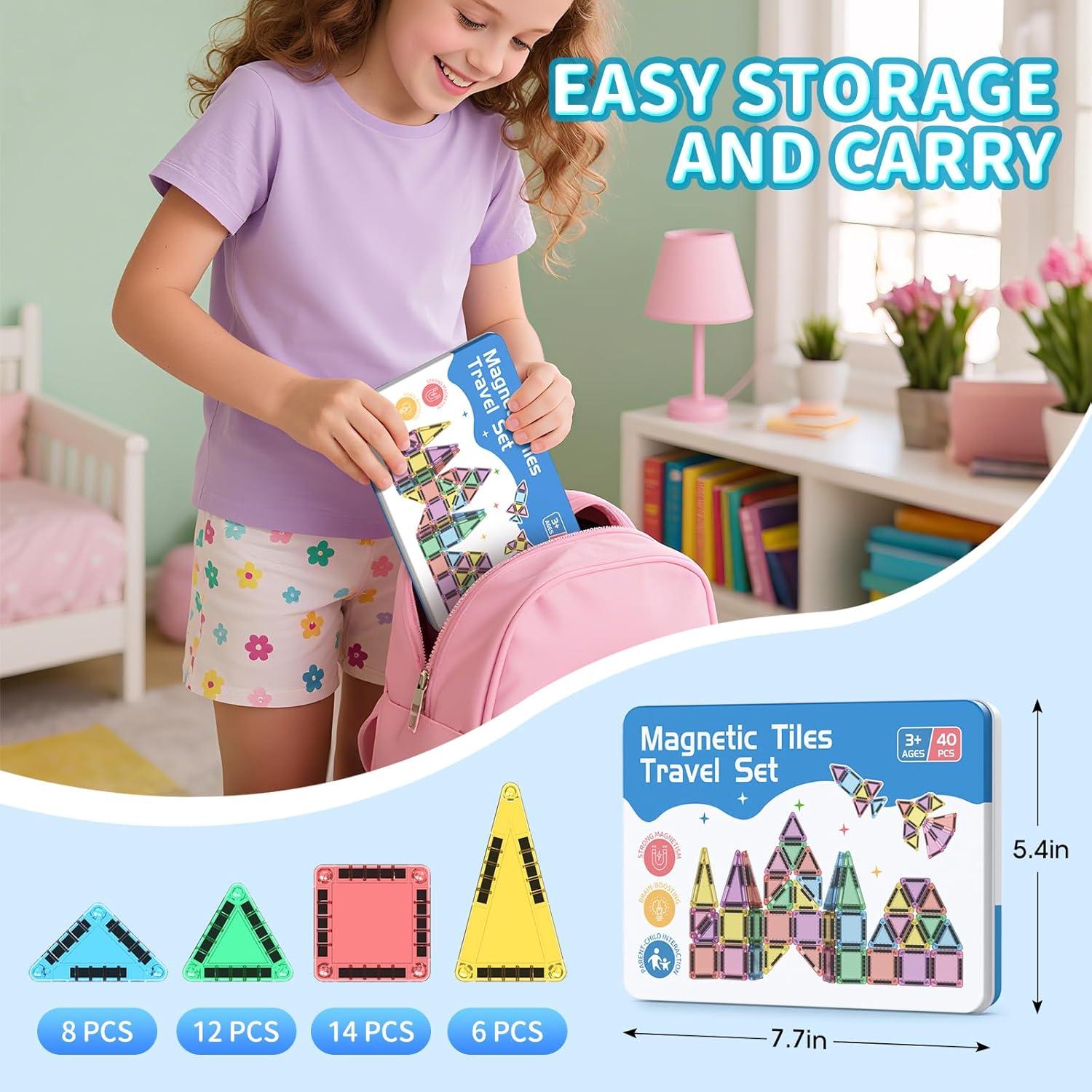 Juego de 40 Azulejos Magnéticos Zupooko para Niños