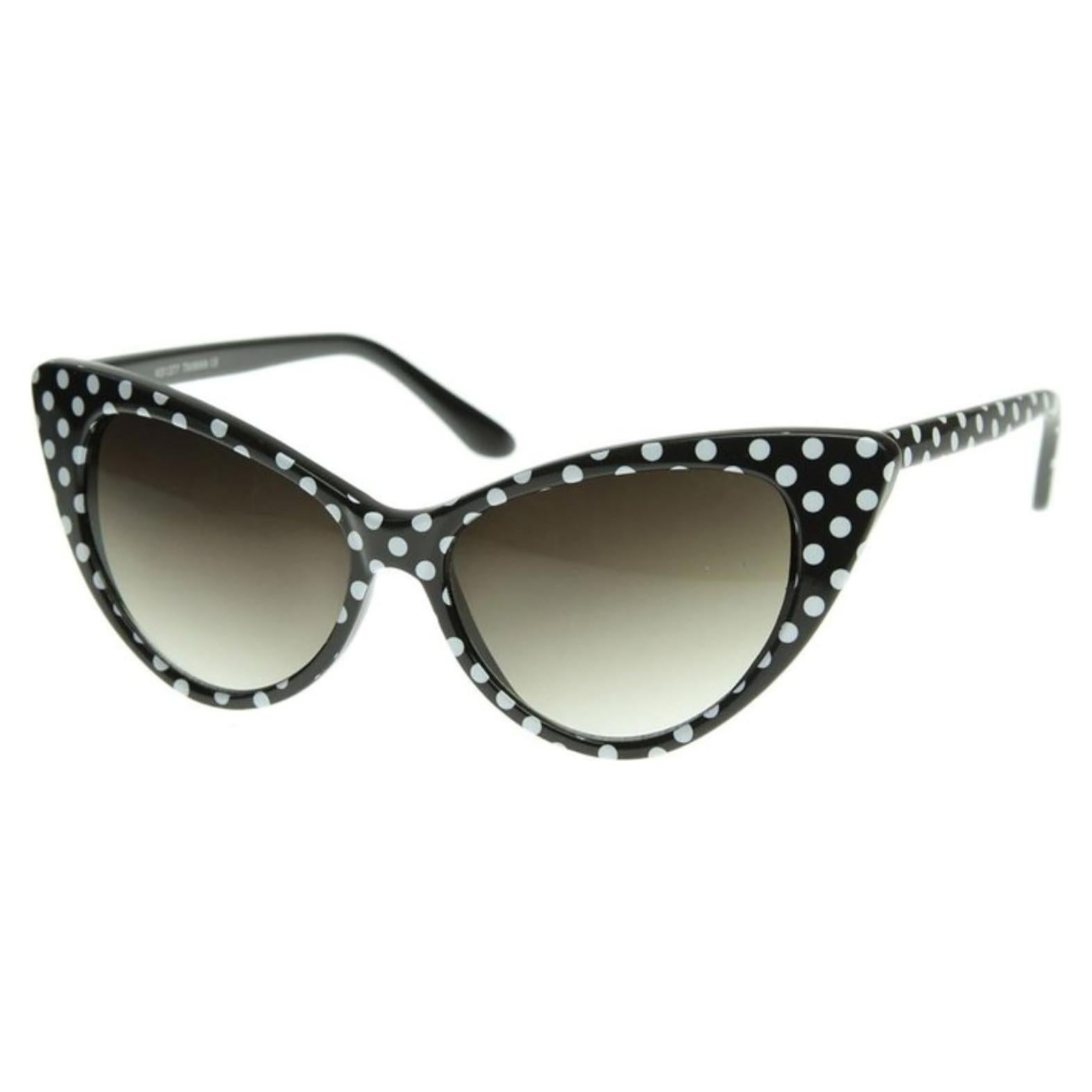 Gafas de Sol AStyles Vintage Ojos de Gato Lunares Negros