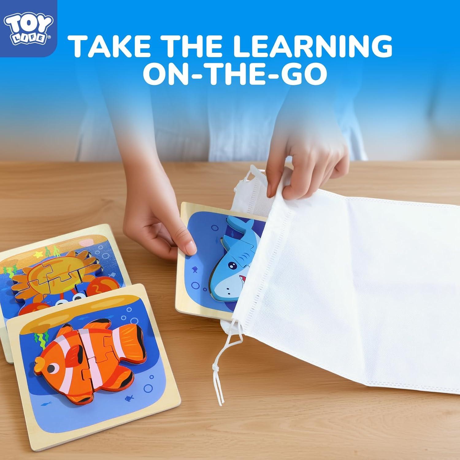 Rompecabezas de Madera TOY Life Animales Marinos 7 Piezas