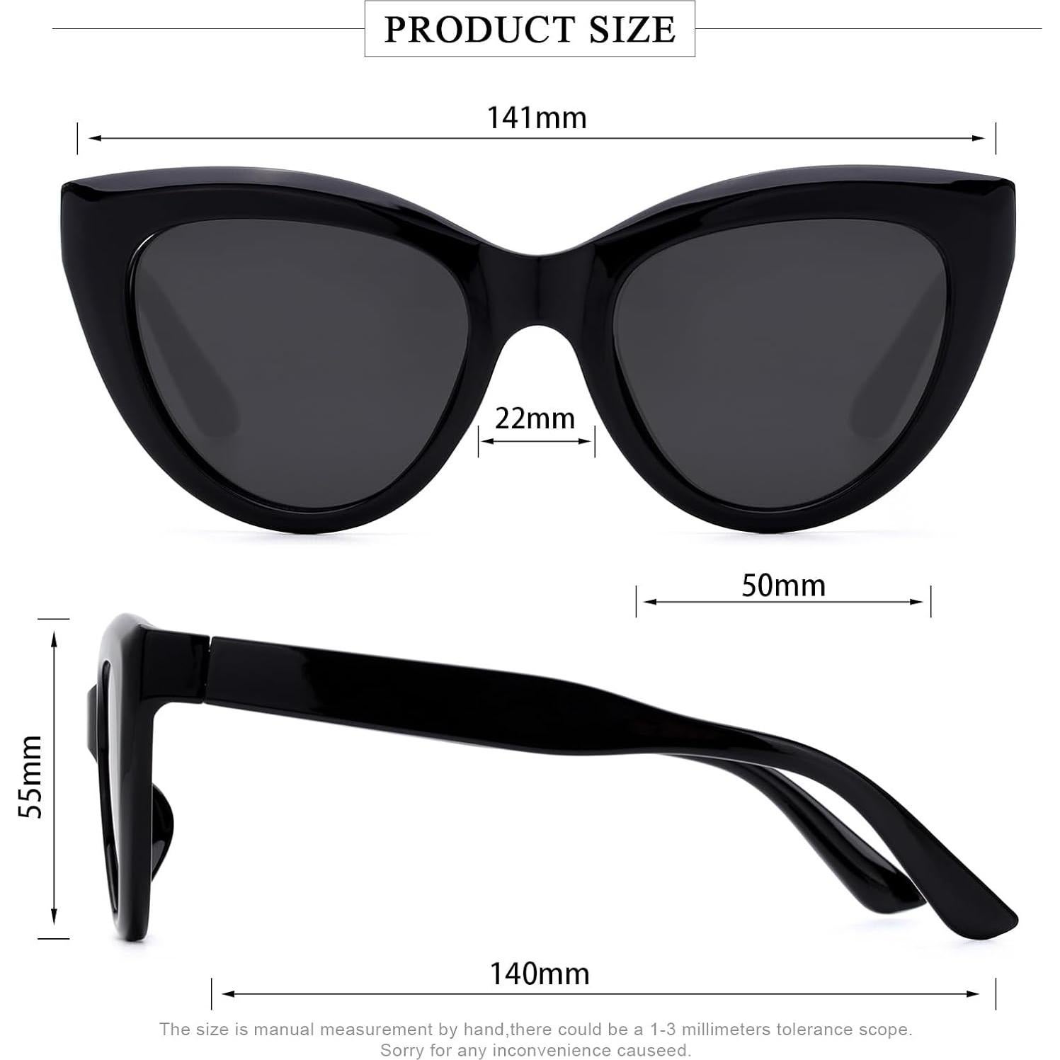 Gafas de sol Cateye Retro COLOSSEIN UV400 para mujeres