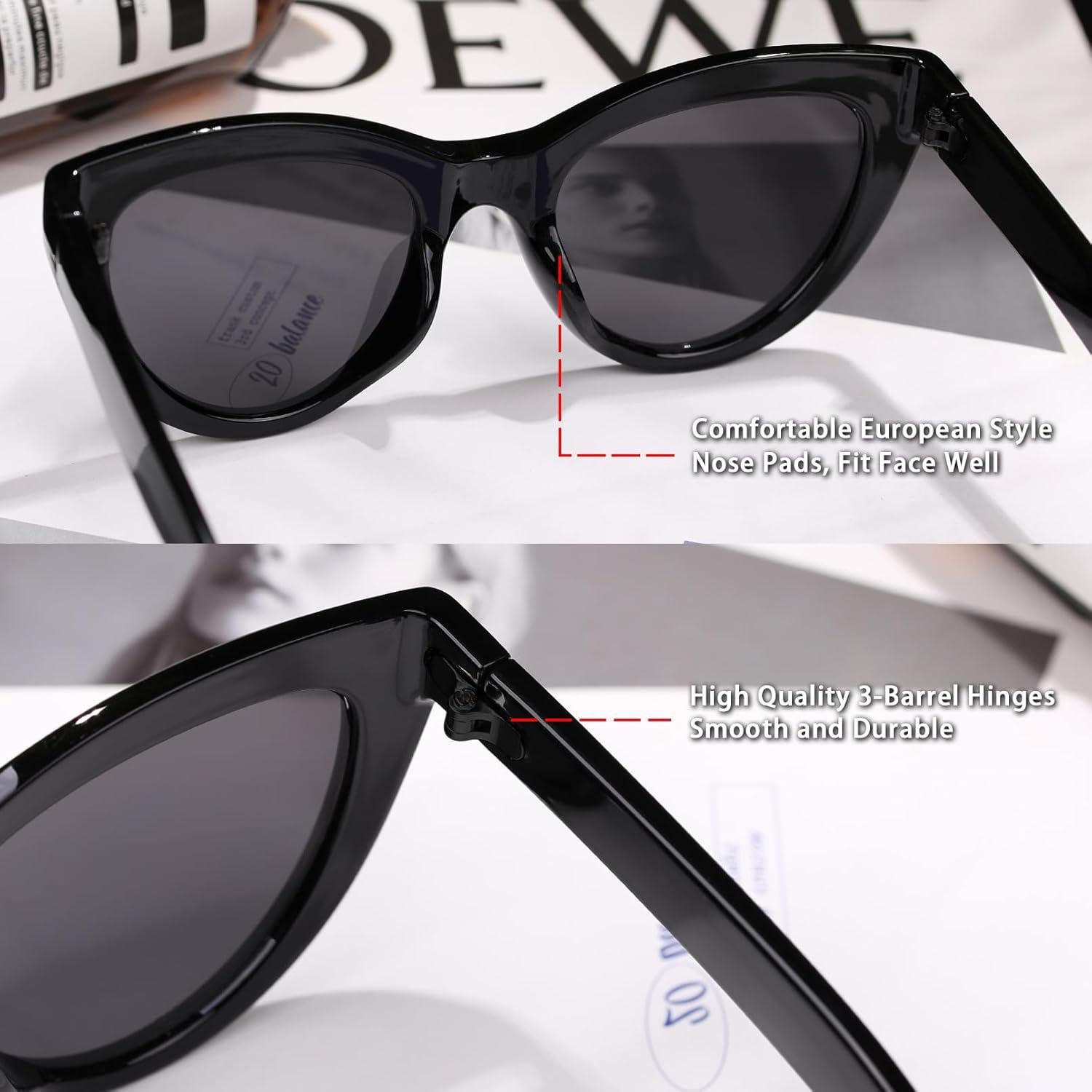 Gafas de sol Cateye Retro COLOSSEIN UV400 para mujeres