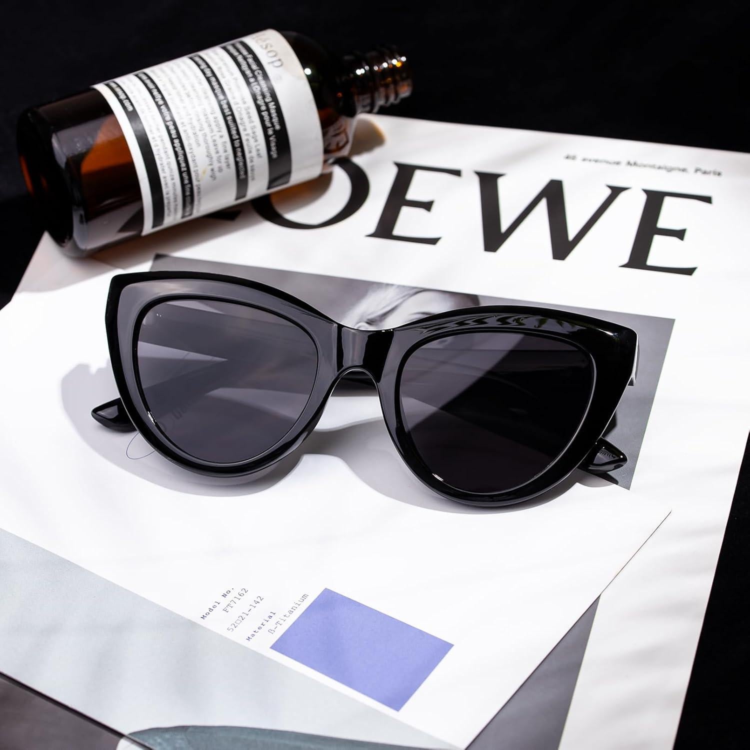 Gafas de sol Cateye Retro COLOSSEIN UV400 para mujeres