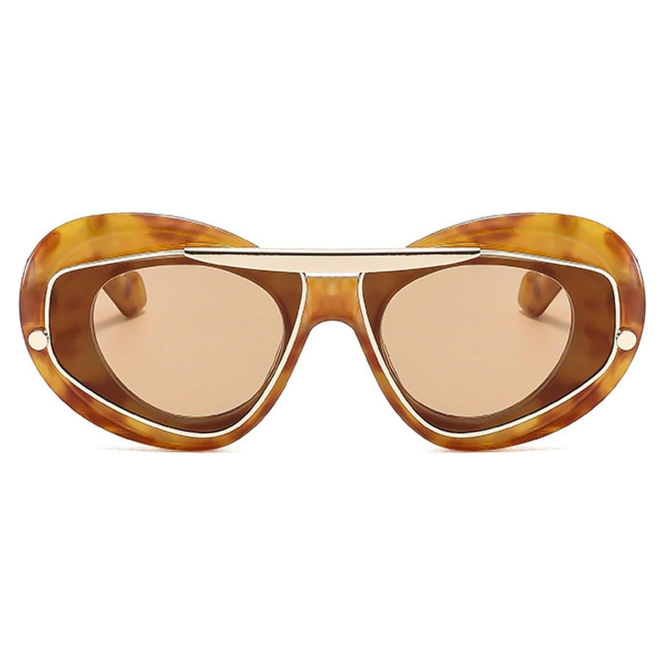 Gafas de sol UV400 Laureles estilo vintage leopardo