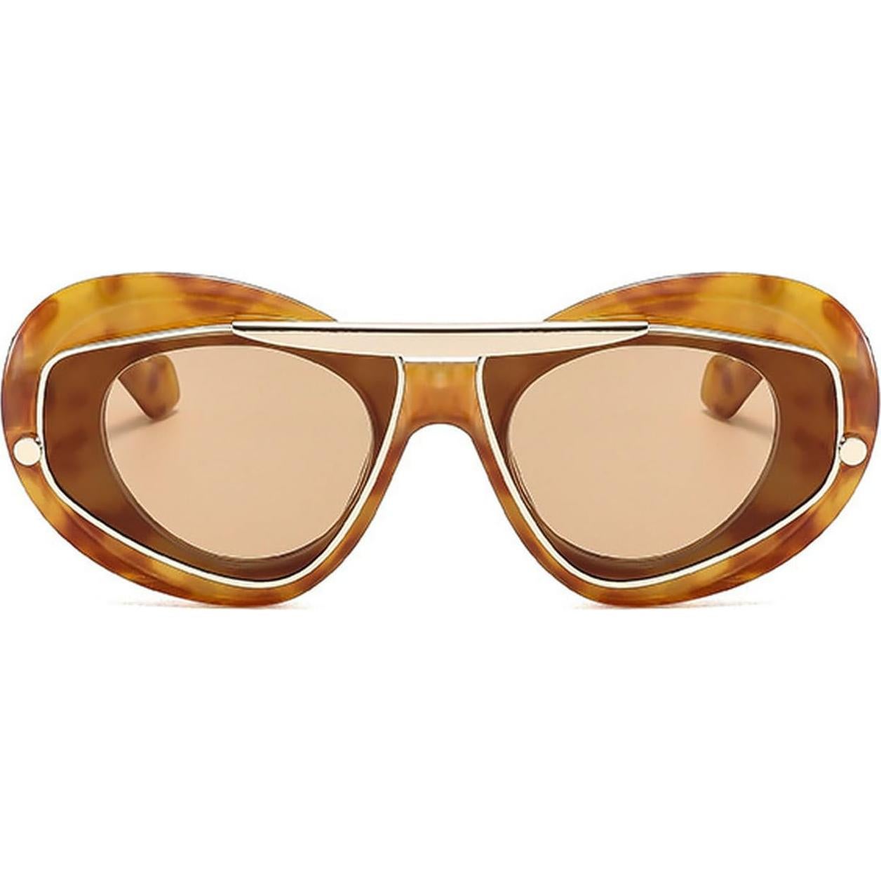 Gafas de sol UV400 Laureles estilo vintage leopardo
