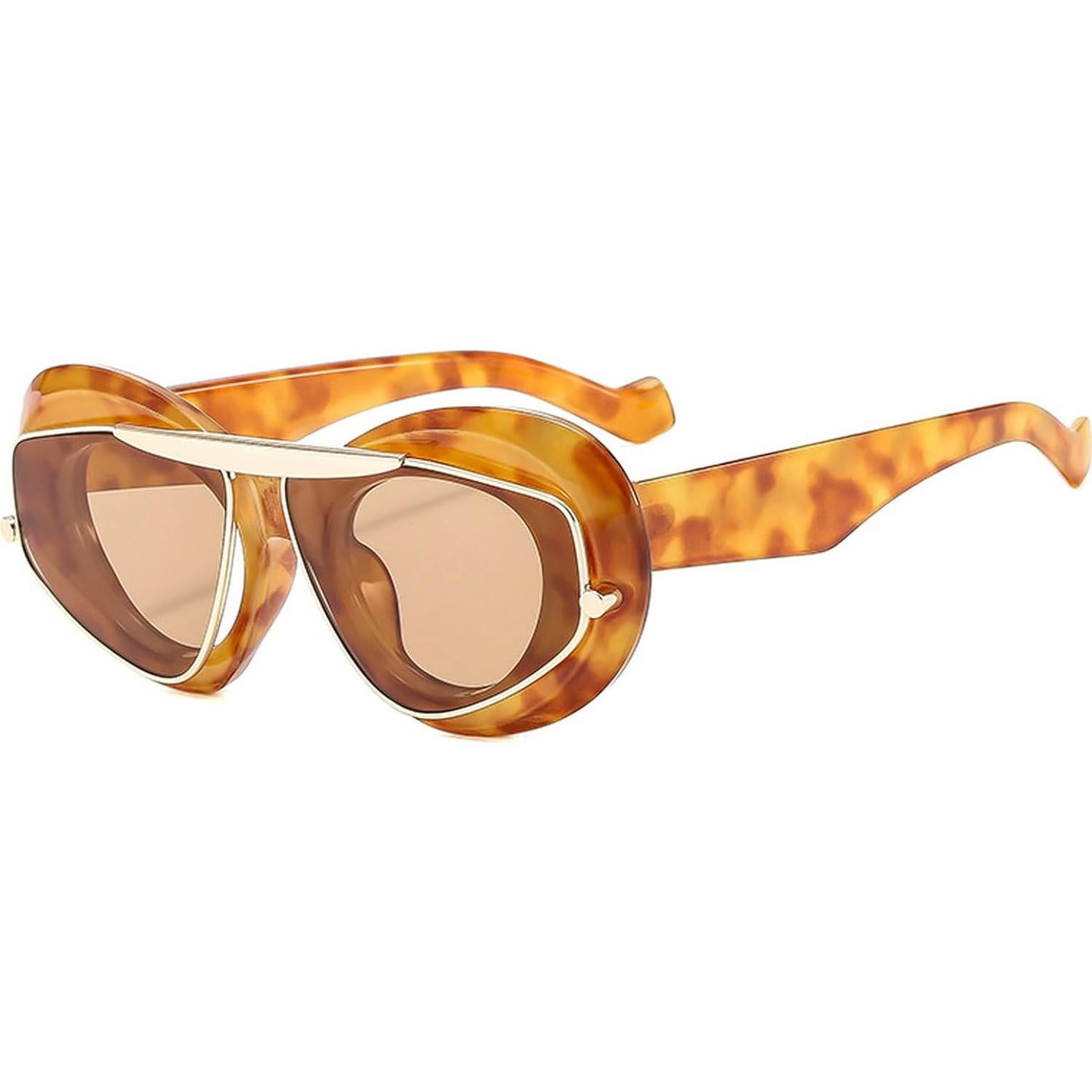 Gafas de sol UV400 Laureles estilo vintage leopardo