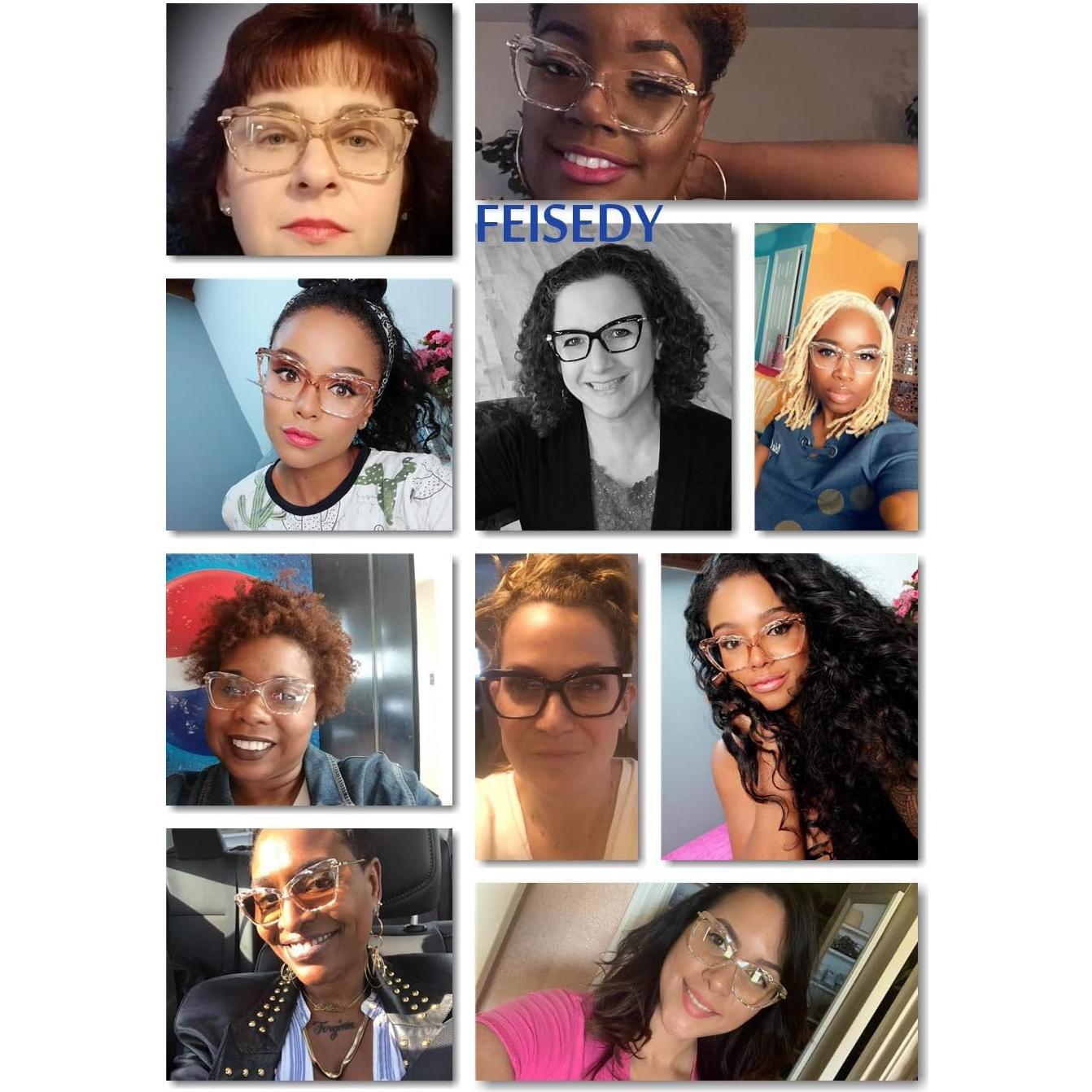 Gafas de Ojo de Gato FEISEDY con Bloqueo Luz Azul 55mm