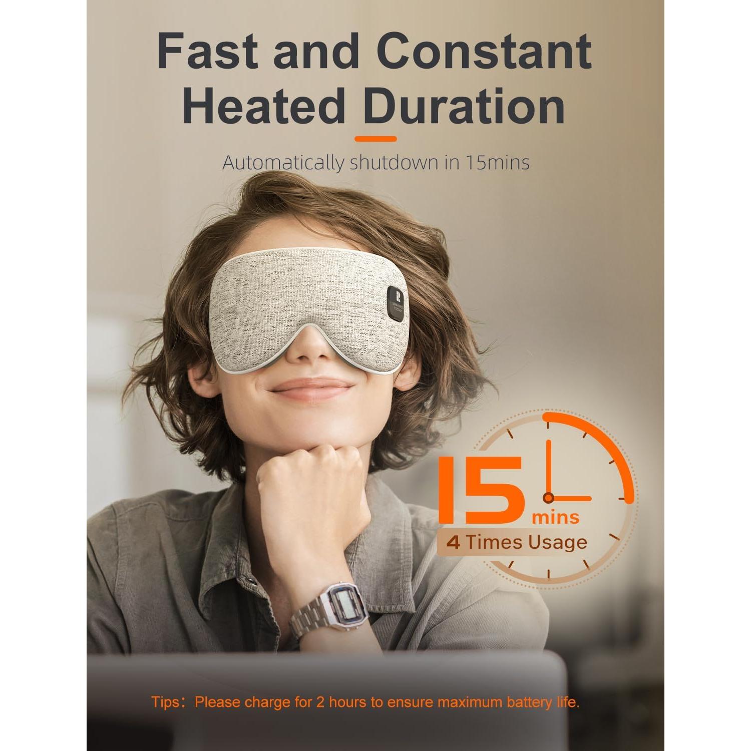 Máscara de Ojos Calentada Rythboom EM01 Inalámbrica Gris