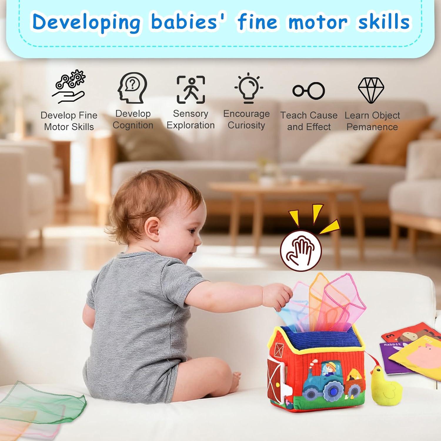 Caja de Tejidos Sensoriales Montessori Weirtoya para Bebés