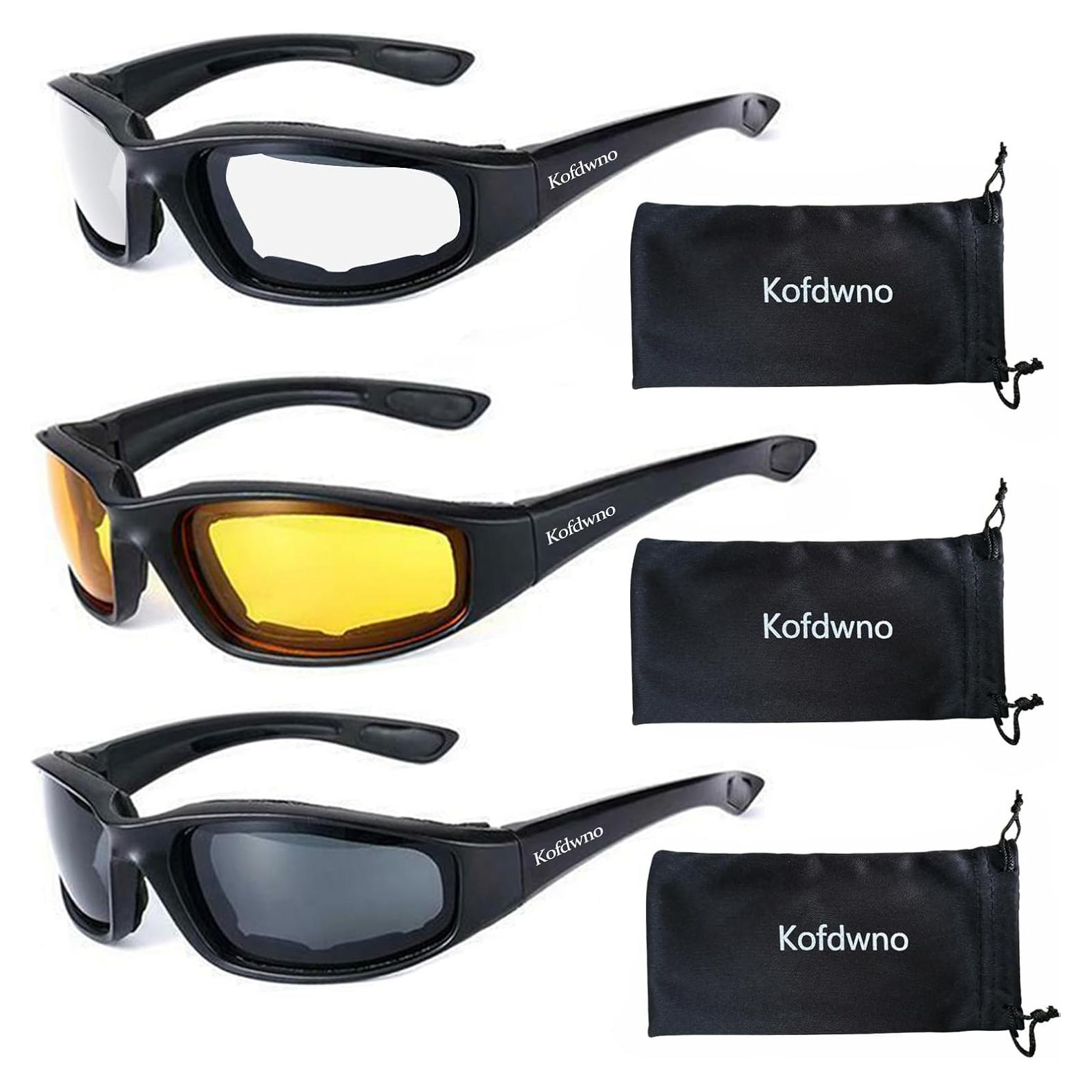 Gafas de Motocicleta Allhave S16 UV Anti-Viento 3 Pcs