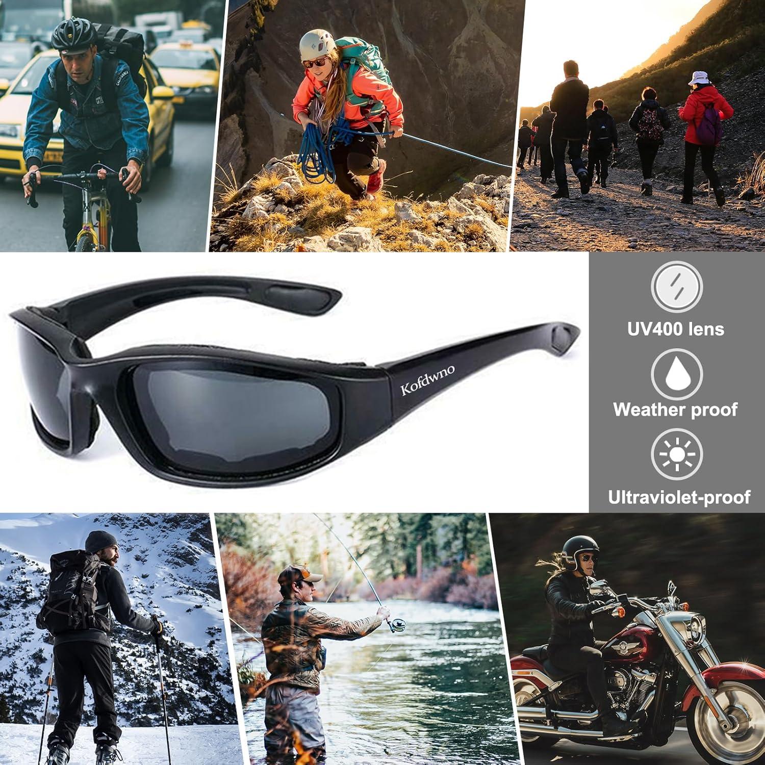 Gafas de Motocicleta Allhave S16 UV Anti-Viento 3 Pcs