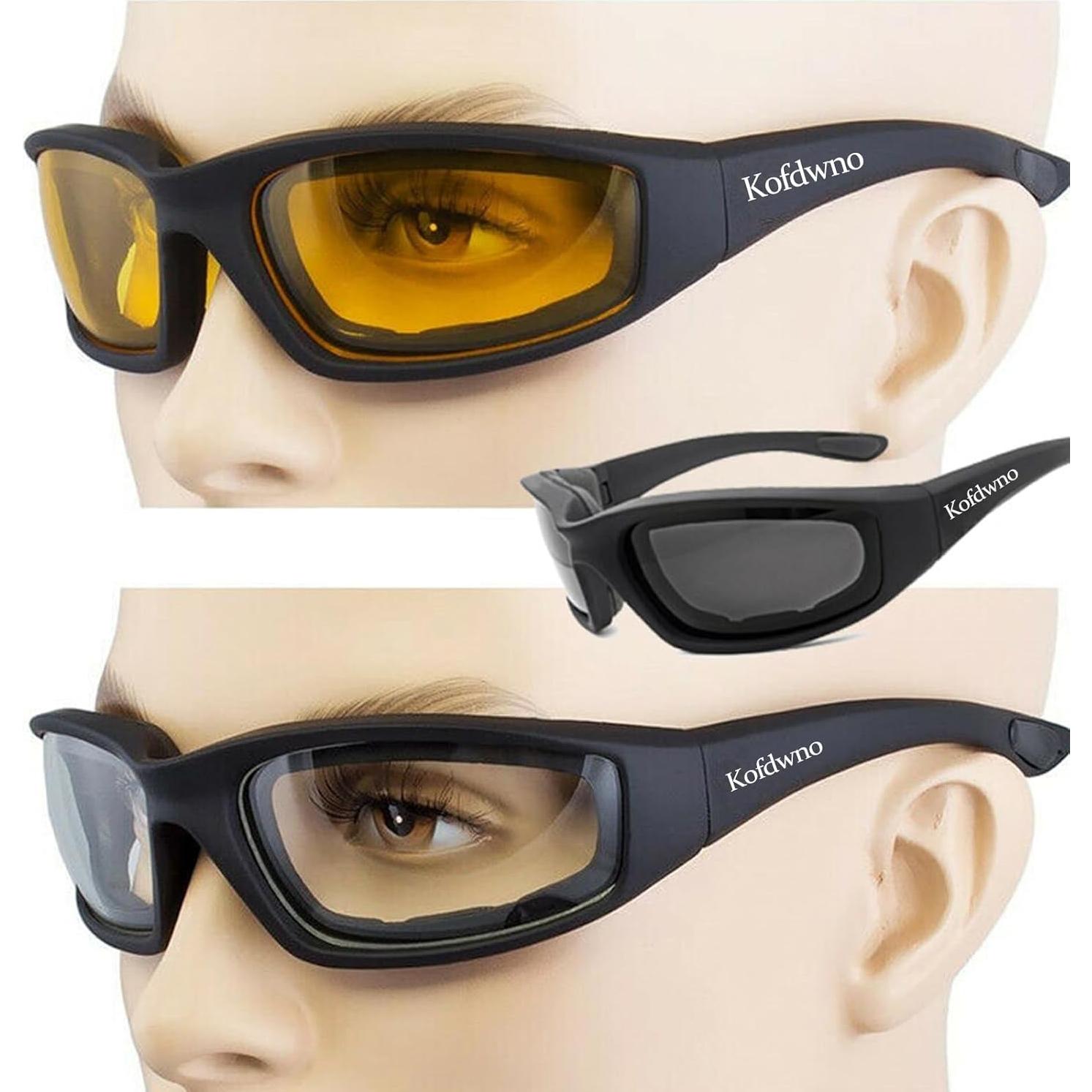 Gafas de Motocicleta Allhave S16 UV Anti-Viento 3 Pcs