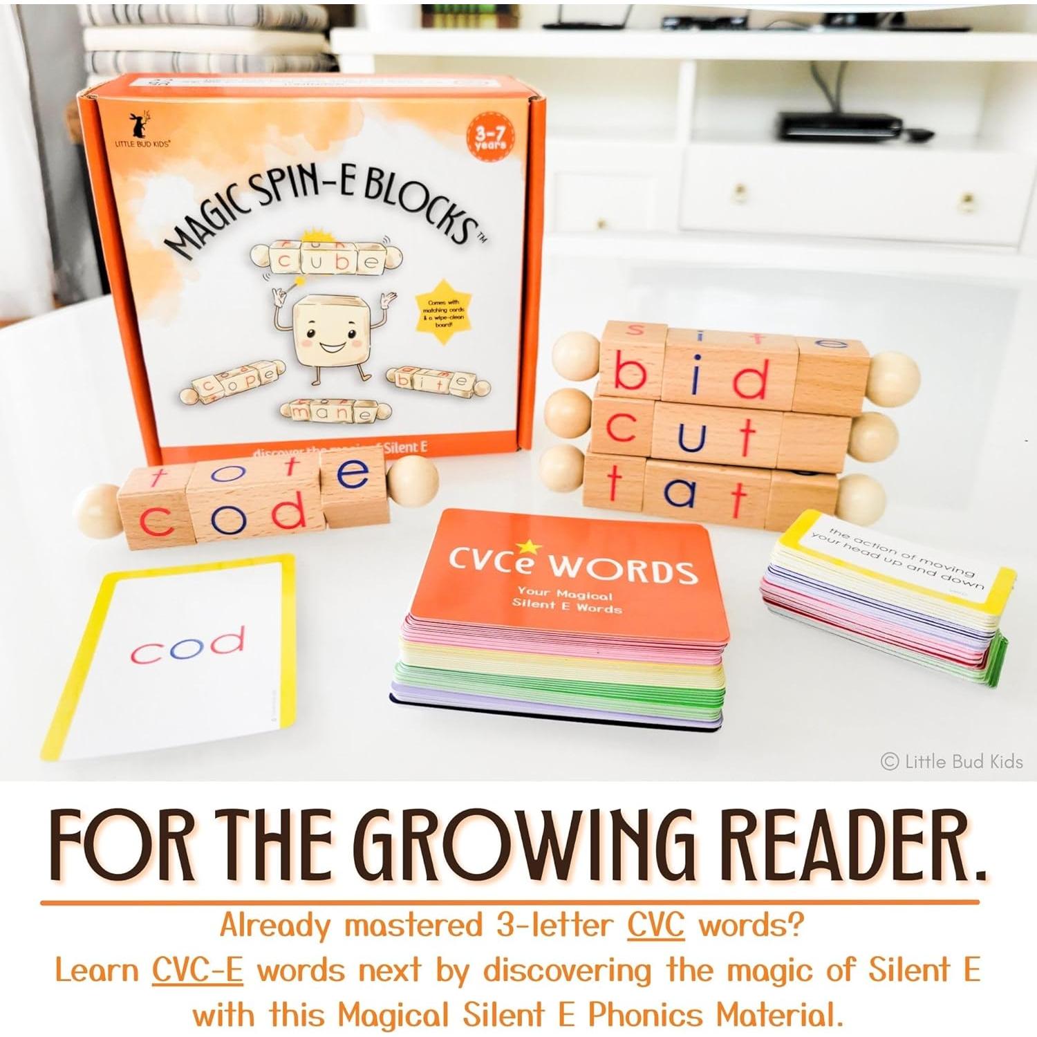 Bloques Mágicos de Lectura CVCe Little Bud Kids - 3 a 7 Años