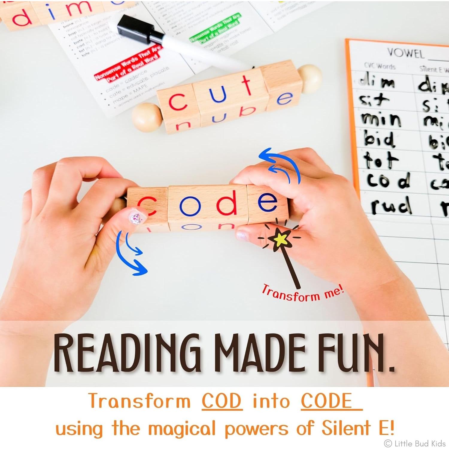 Bloques Mágicos de Lectura CVCe Little Bud Kids - 3 a 7 Años