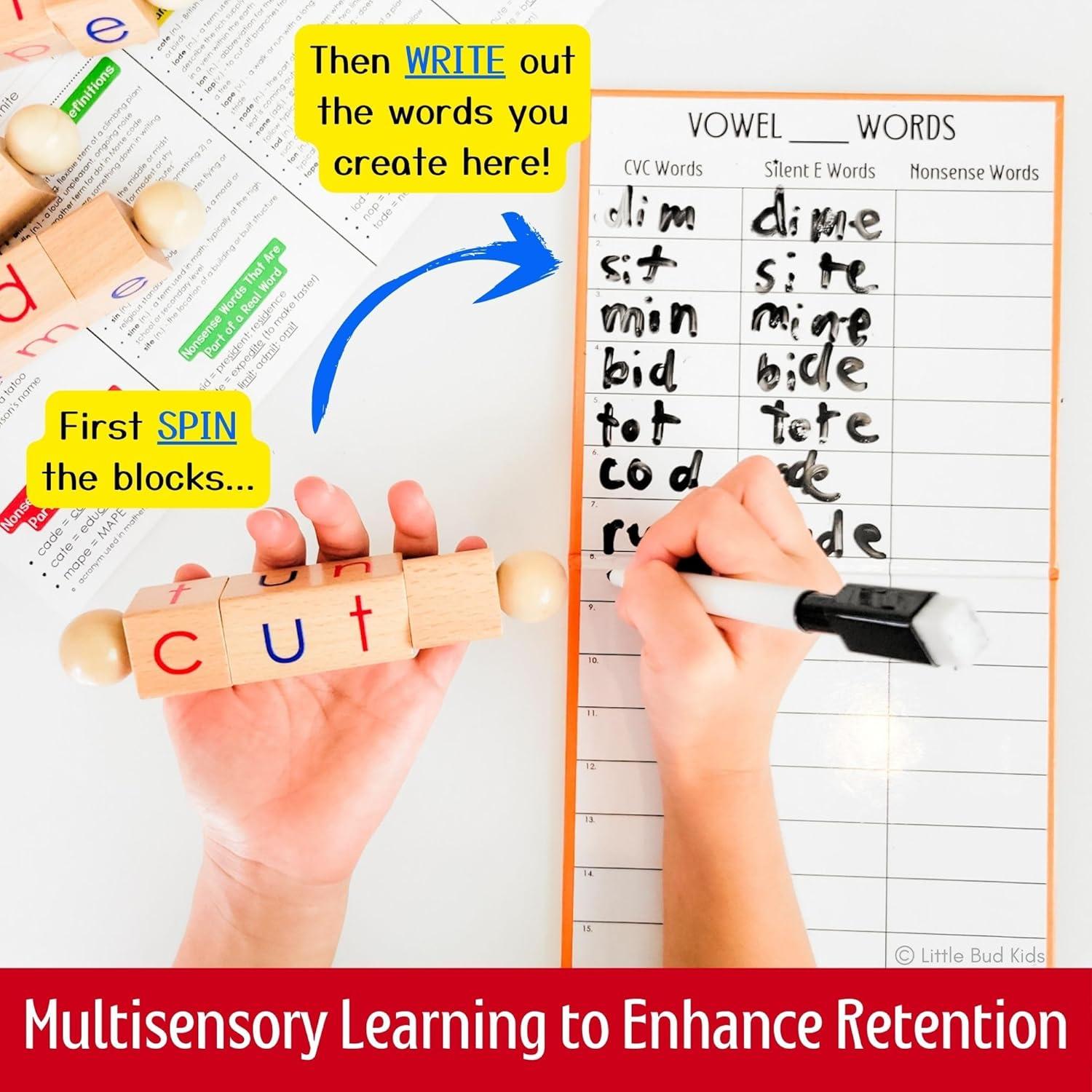 Bloques Mágicos de Lectura CVCe Little Bud Kids - 3 a 7 Años