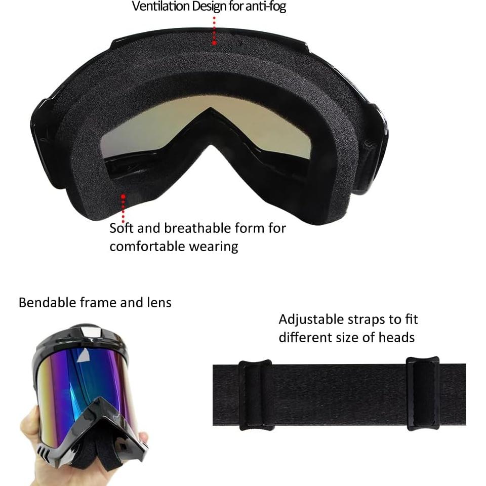 Gafas de Motocross LMAVAG 2 Pack UV400 Anti-vaho