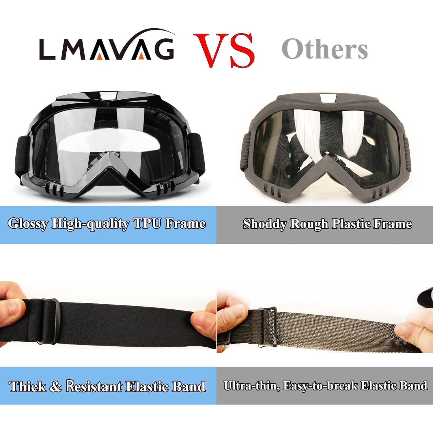 Gafas de Motocross LMAVAG 2 Pack UV400 Anti-vaho