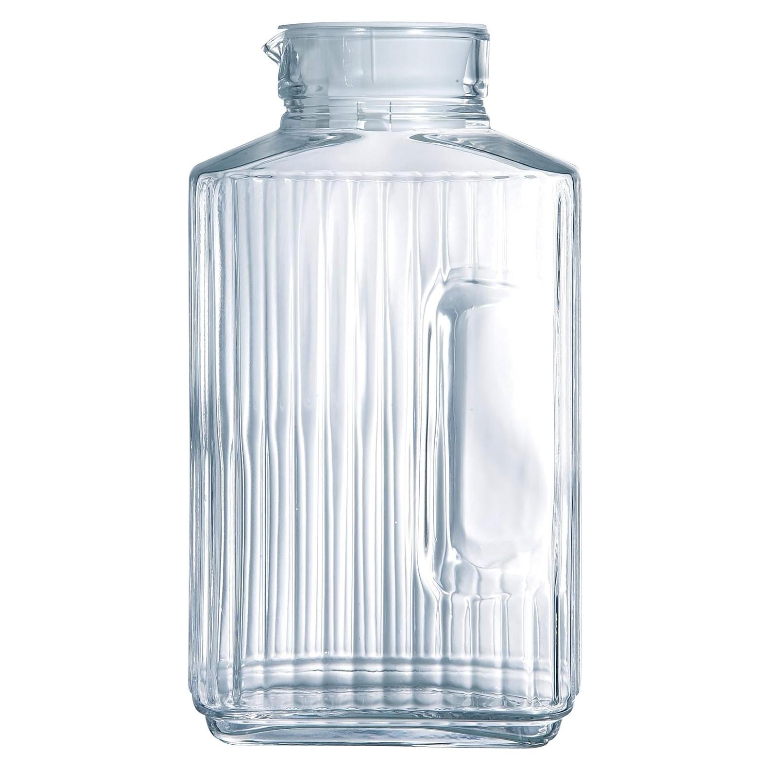 Jarra de vidrio Luminarc Quadro 2 litros con tapa blanca