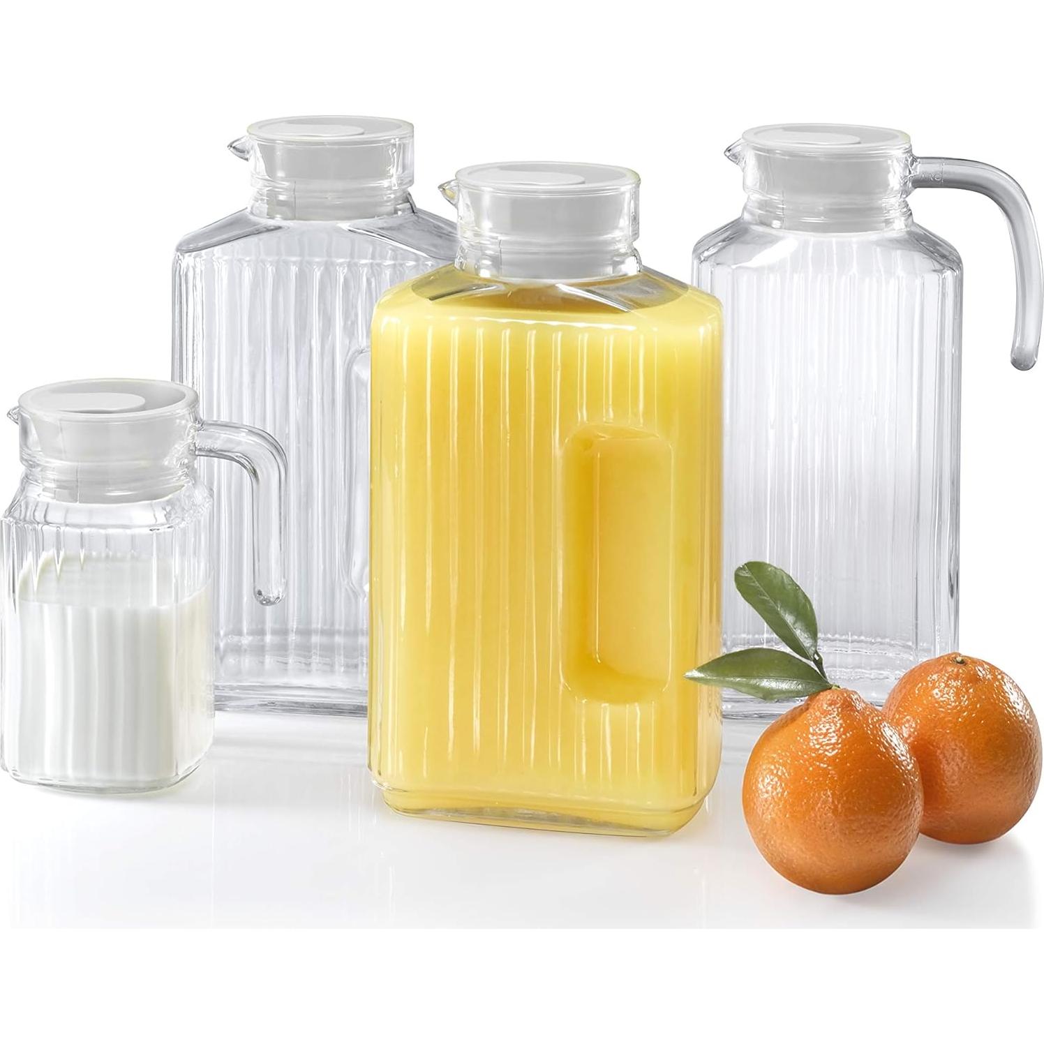 Jarra de vidrio Luminarc Quadro 2 litros con tapa blanca