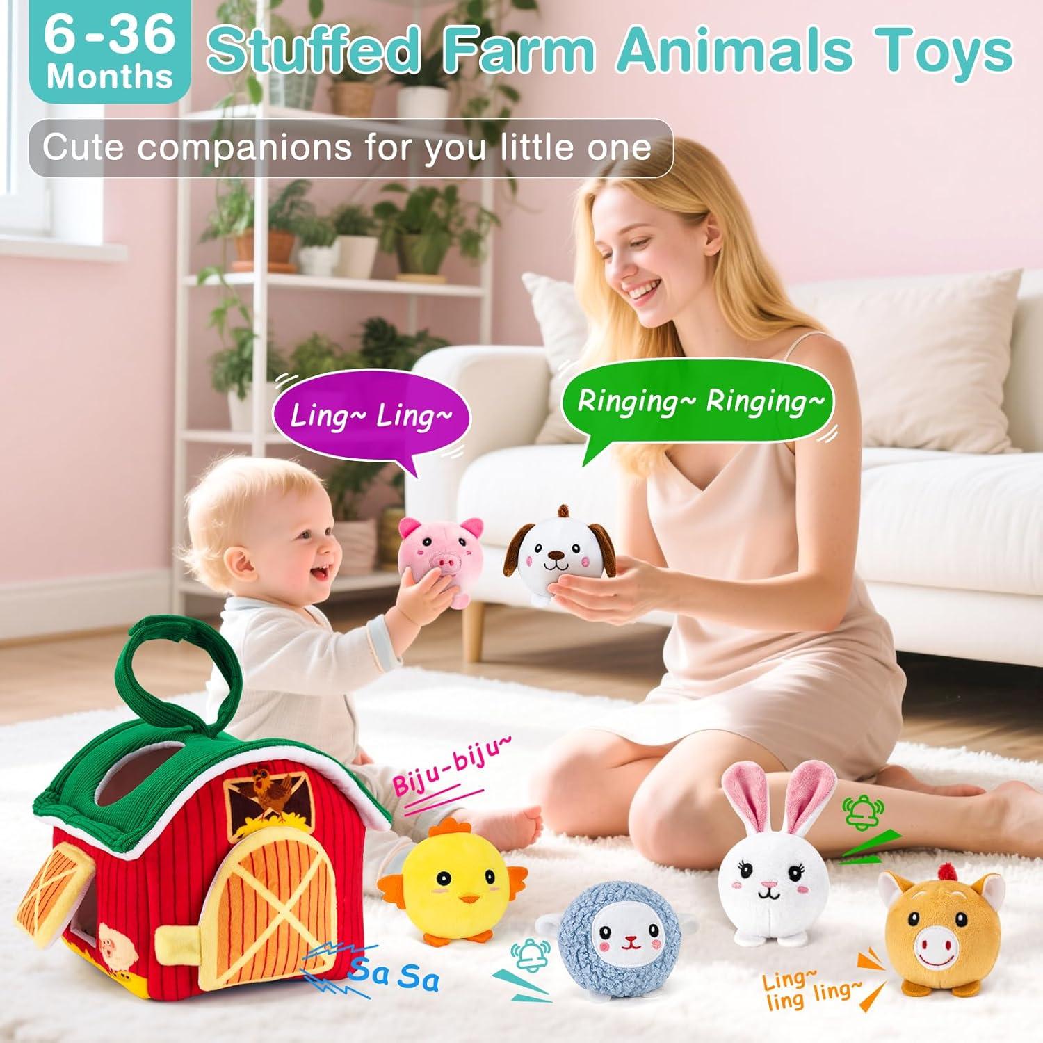 Juguete de Granja de Peluche Nectar Baby para Bebés 6-12 Meses