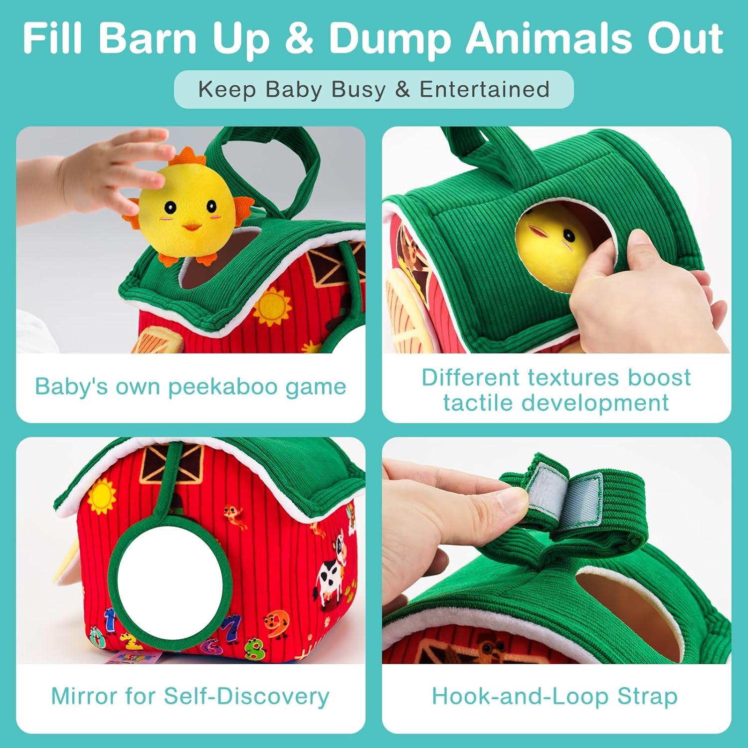 Juguete de Granja de Peluche Nectar Baby para Bebés 6-12 Meses