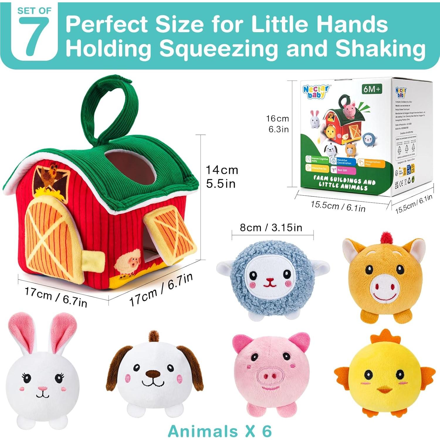 Juguete de Granja de Peluche Nectar Baby para Bebés 6-12 Meses