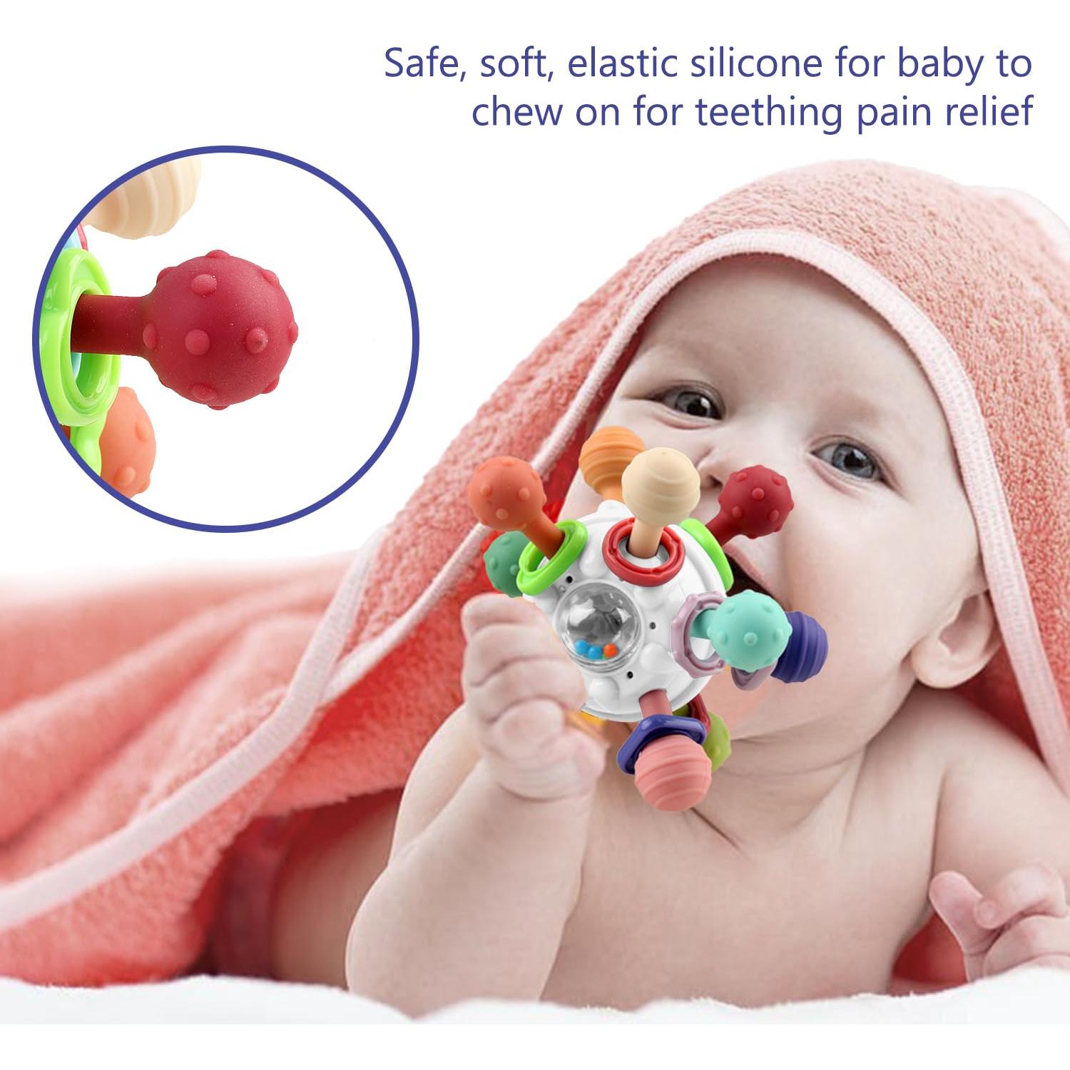 Juguete Sensorial Montessori para Bebés - Mordedor Blanco