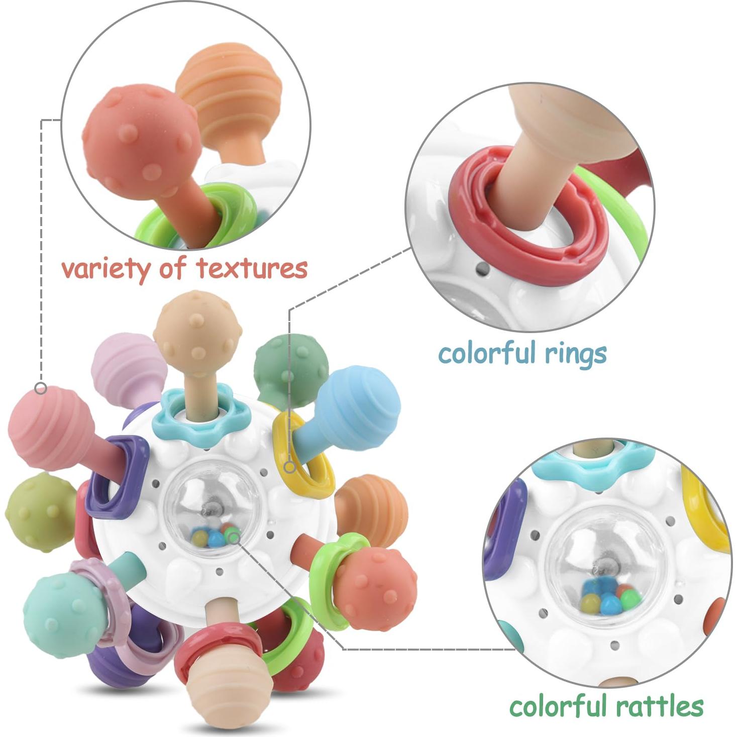 Juguete Sensorial Montessori para Bebés - Mordedor Blanco