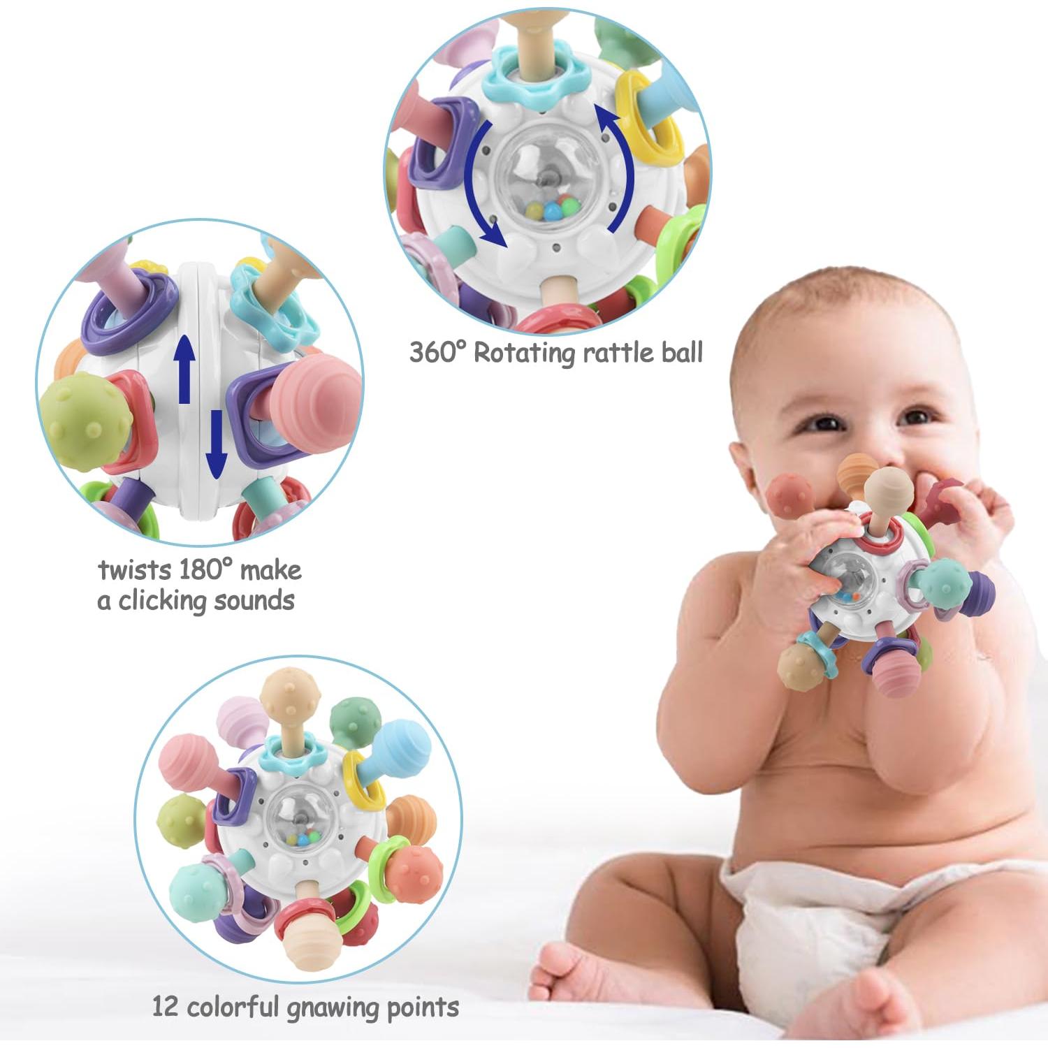 Juguete Sensorial Montessori para Bebés - Mordedor Blanco