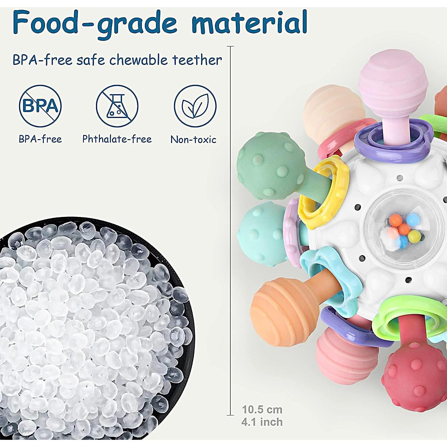 Juguete Sensorial Montessori para Bebés - Mordedor Blanco