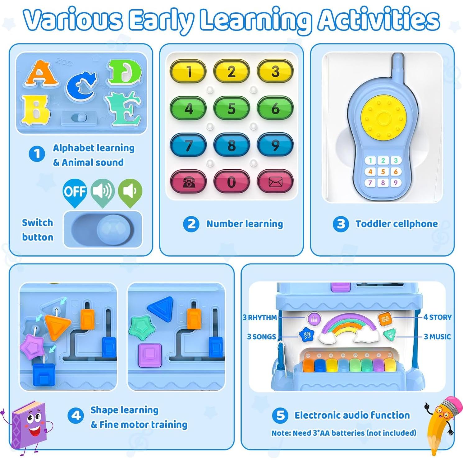 Casa Musical Montessori 12-en-1 Fidecexv Azul 1-3 Años