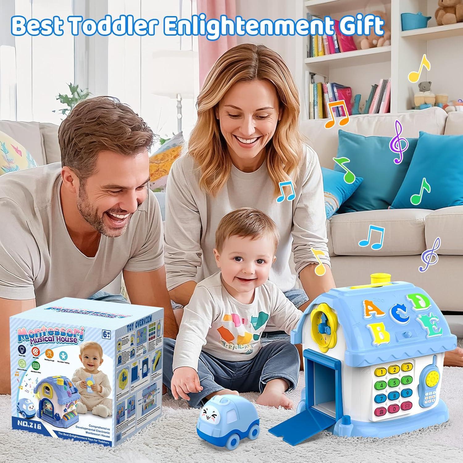 Casa Musical Montessori 12-en-1 Fidecexv Azul 1-3 Años