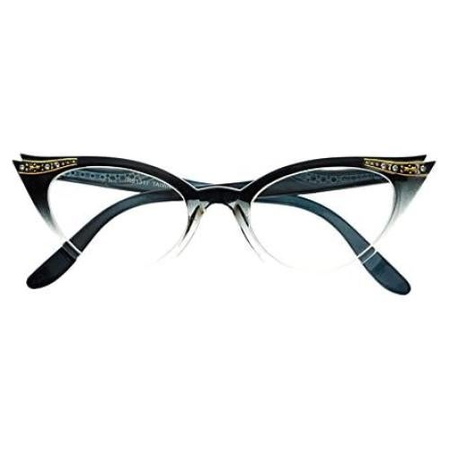 Gafas Ojo de Gato Transparentes con Rhinestones Vintage