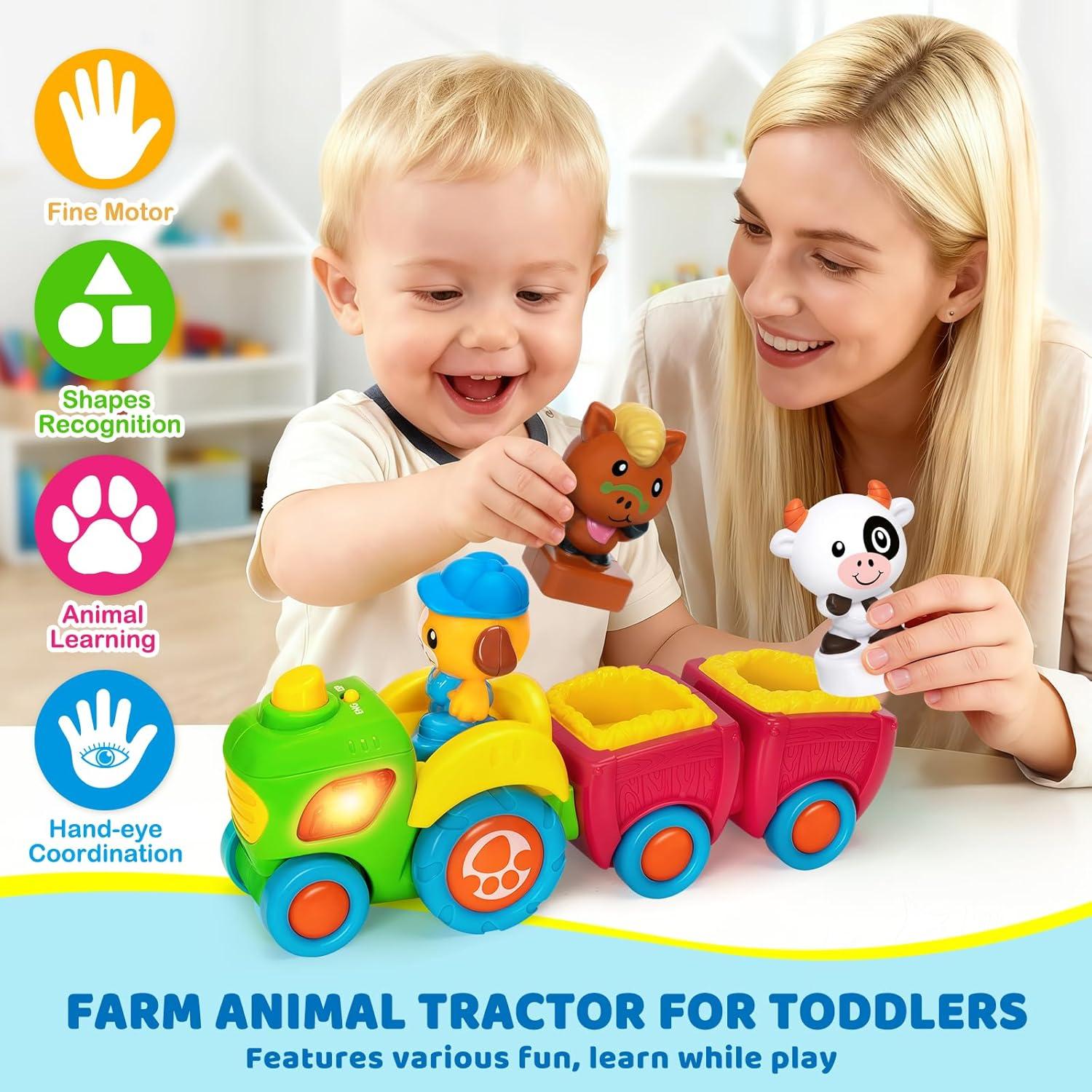Tractor Musical de Granja para Niños 1-3 Años con Animales