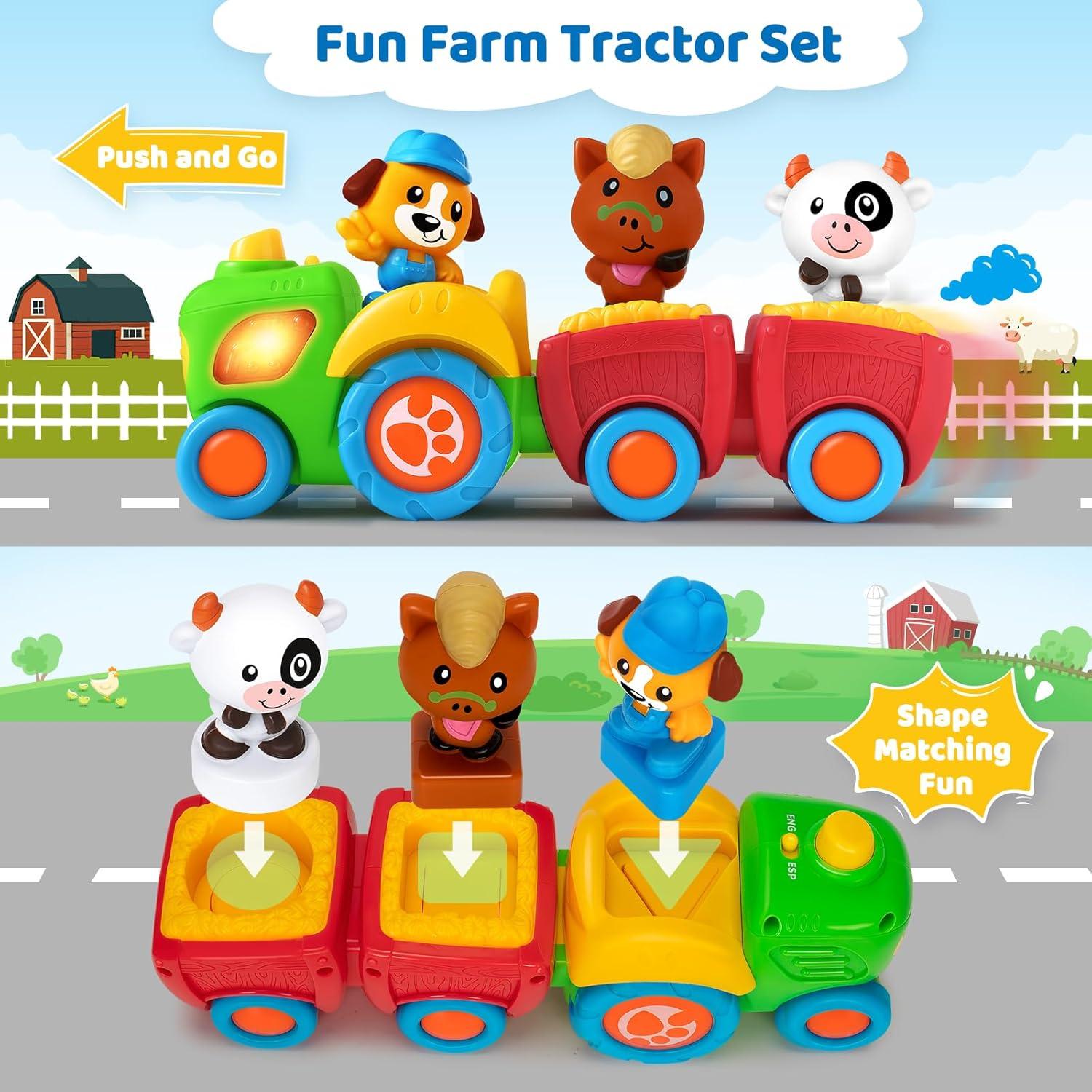 Tractor Musical de Granja para Niños 1-3 Años con Animales
