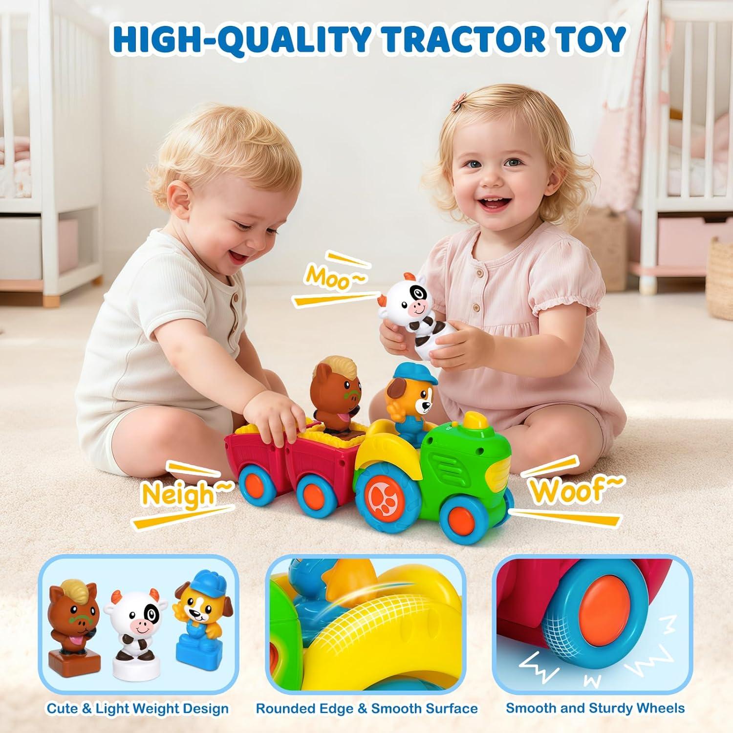 Tractor Musical de Granja para Niños 1-3 Años con Animales