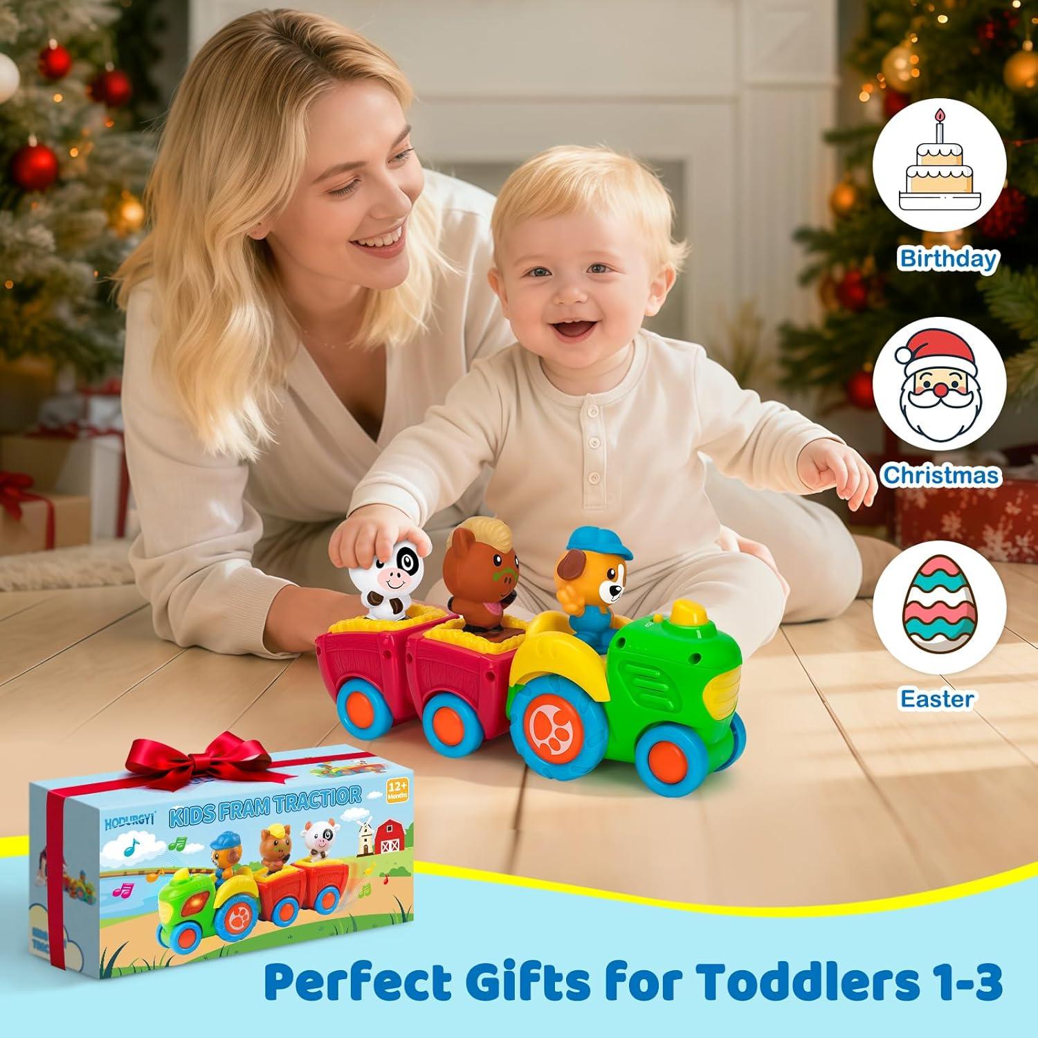 Tractor Musical de Granja para Niños 1-3 Años con Animales