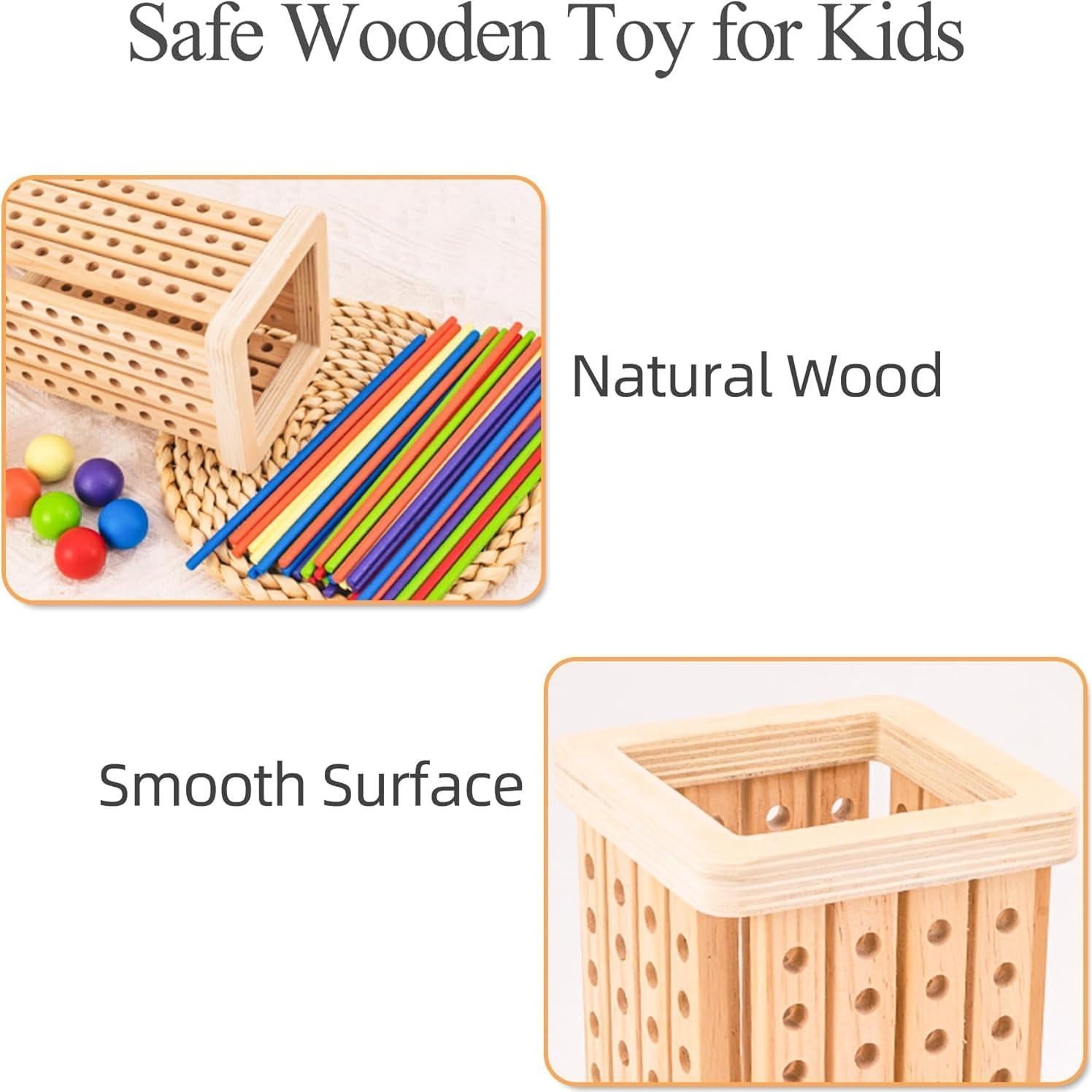 Juego de Mesa Montessori Pichoi de Madera para Niños 3-6 Años