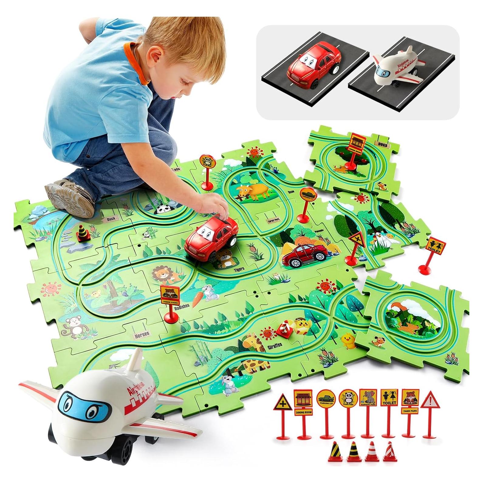 Juego de Pista de Coche Eléctrico Wdebay 26 Piezas 3+ Años